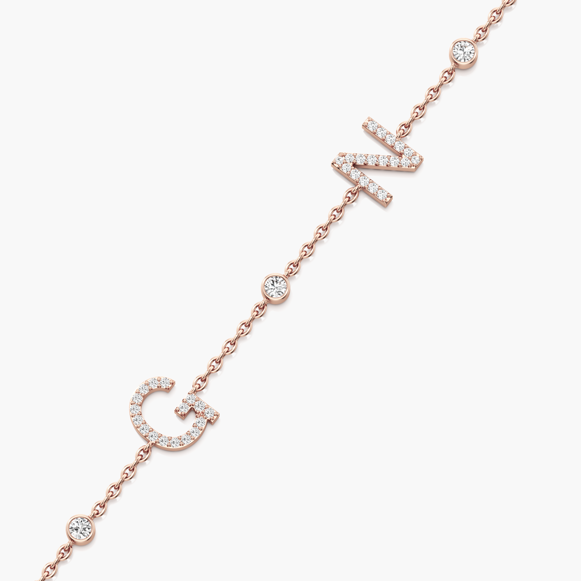 Double Initial Letters Bracelet