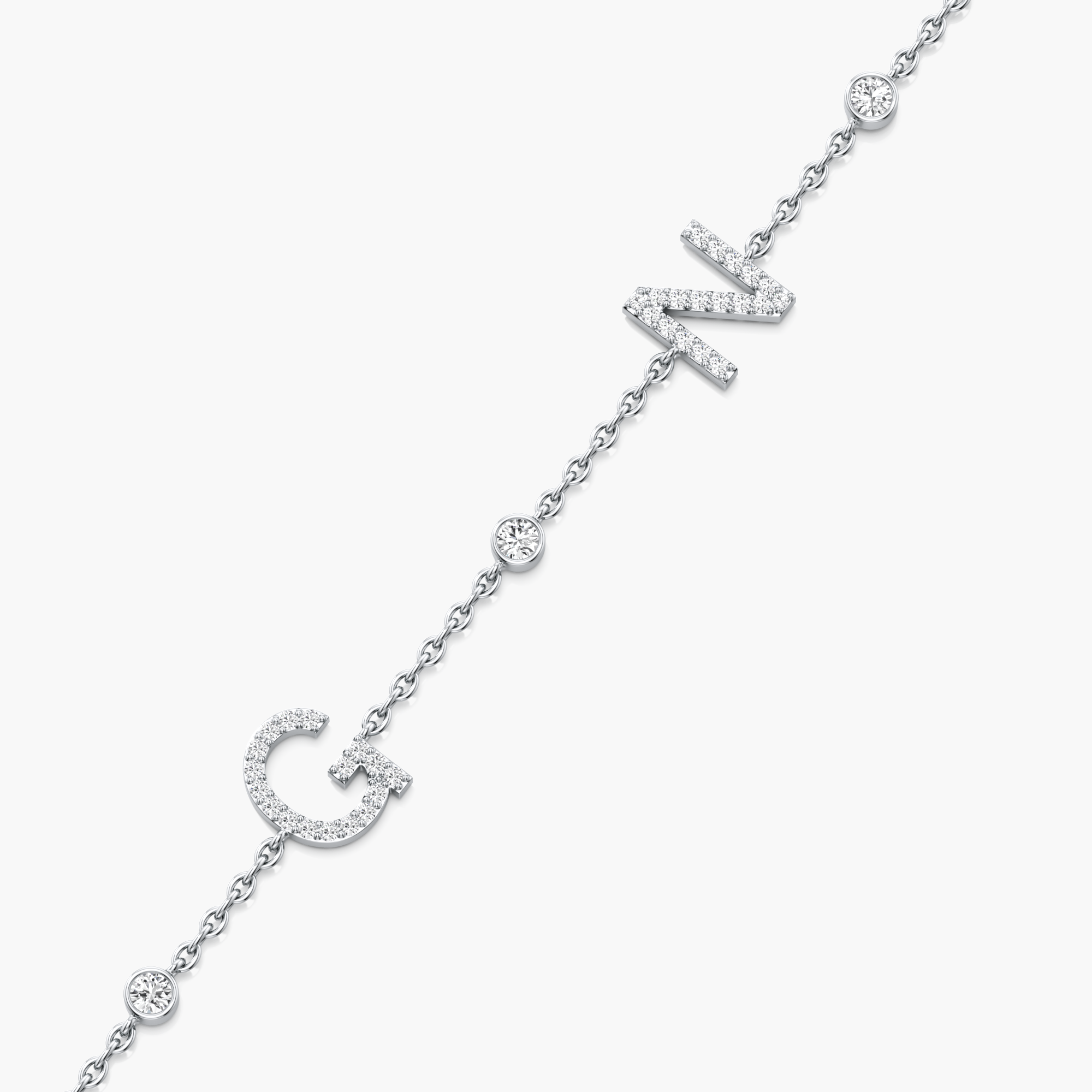 Double Initial Letters Bracelet