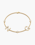Double Initial Letters Bracelet
