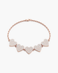 Five Hearts of Gold Bracelet