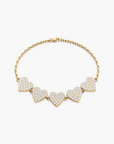 Five Hearts of Gold Bracelet