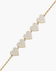 Five Hearts of Gold Bracelet