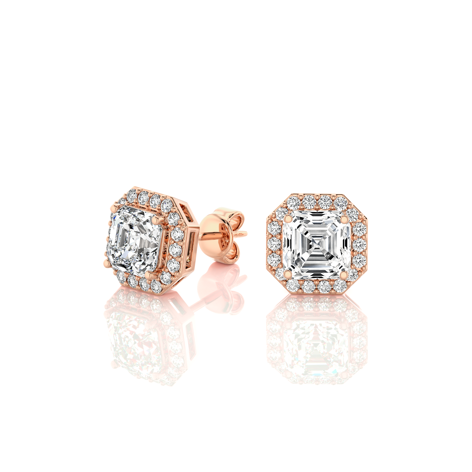 Elegant Escapades Halo Diamond Stud Earrings