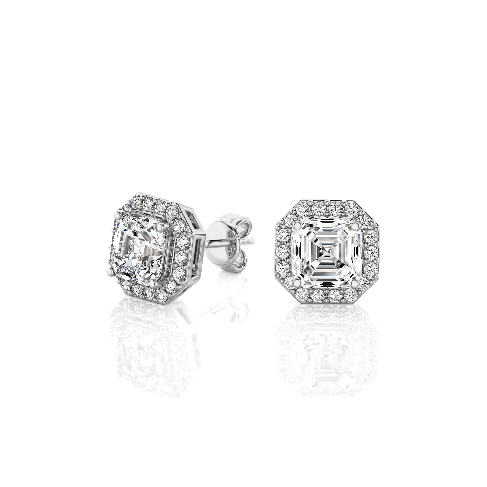 Elegant Escapades Halo Diamond Stud Earrings