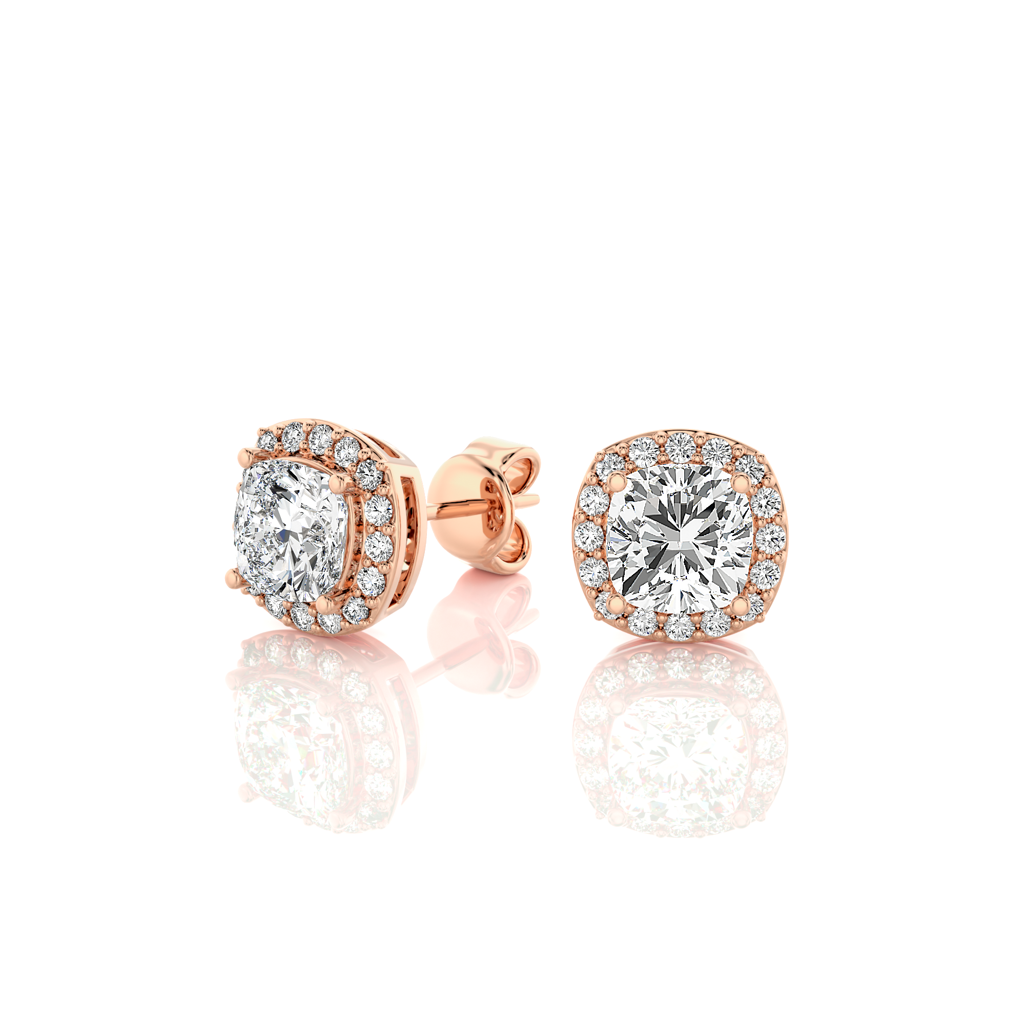 Elegant Escapades Halo Diamond Stud Earrings