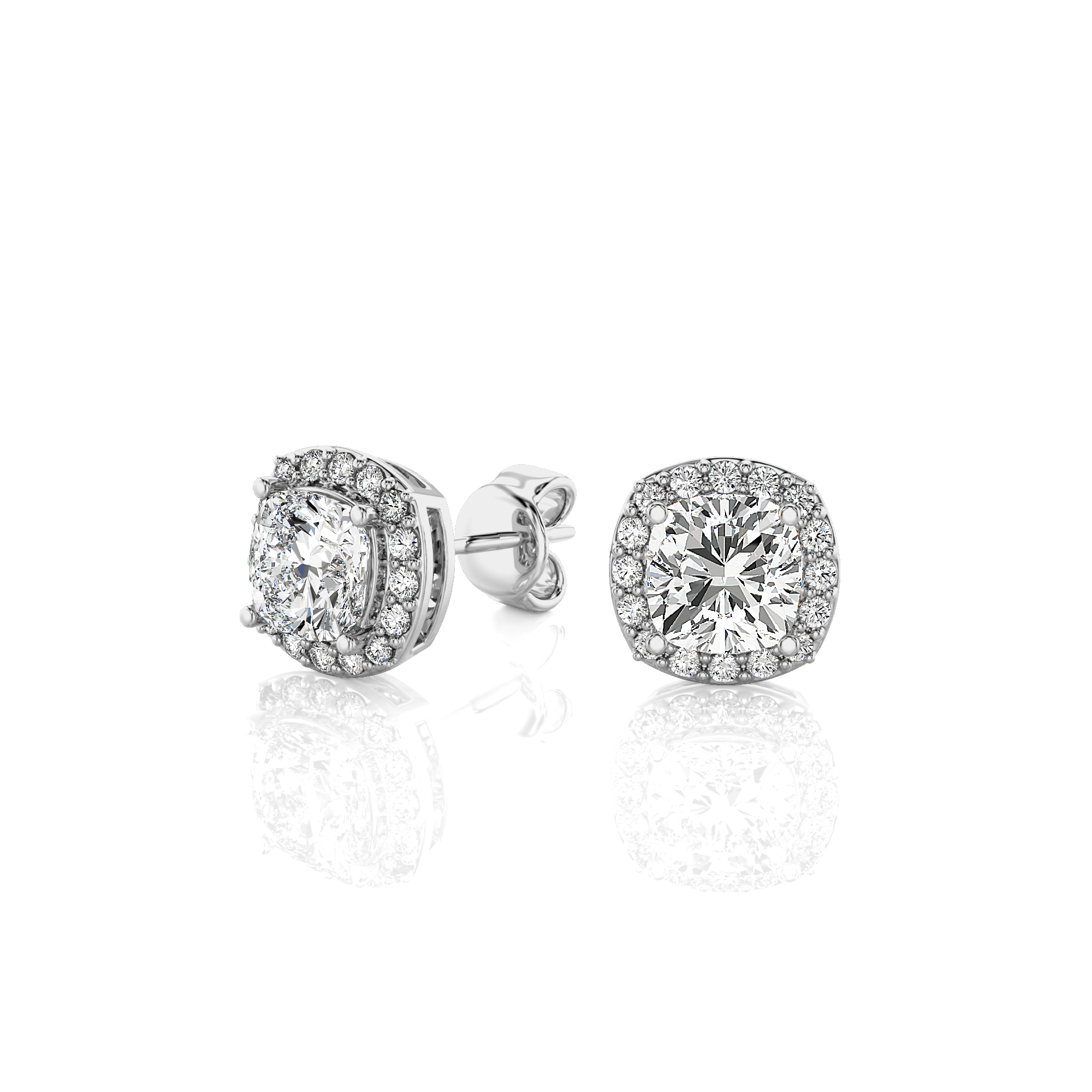Elegant Escapades Halo Diamond Stud Earrings