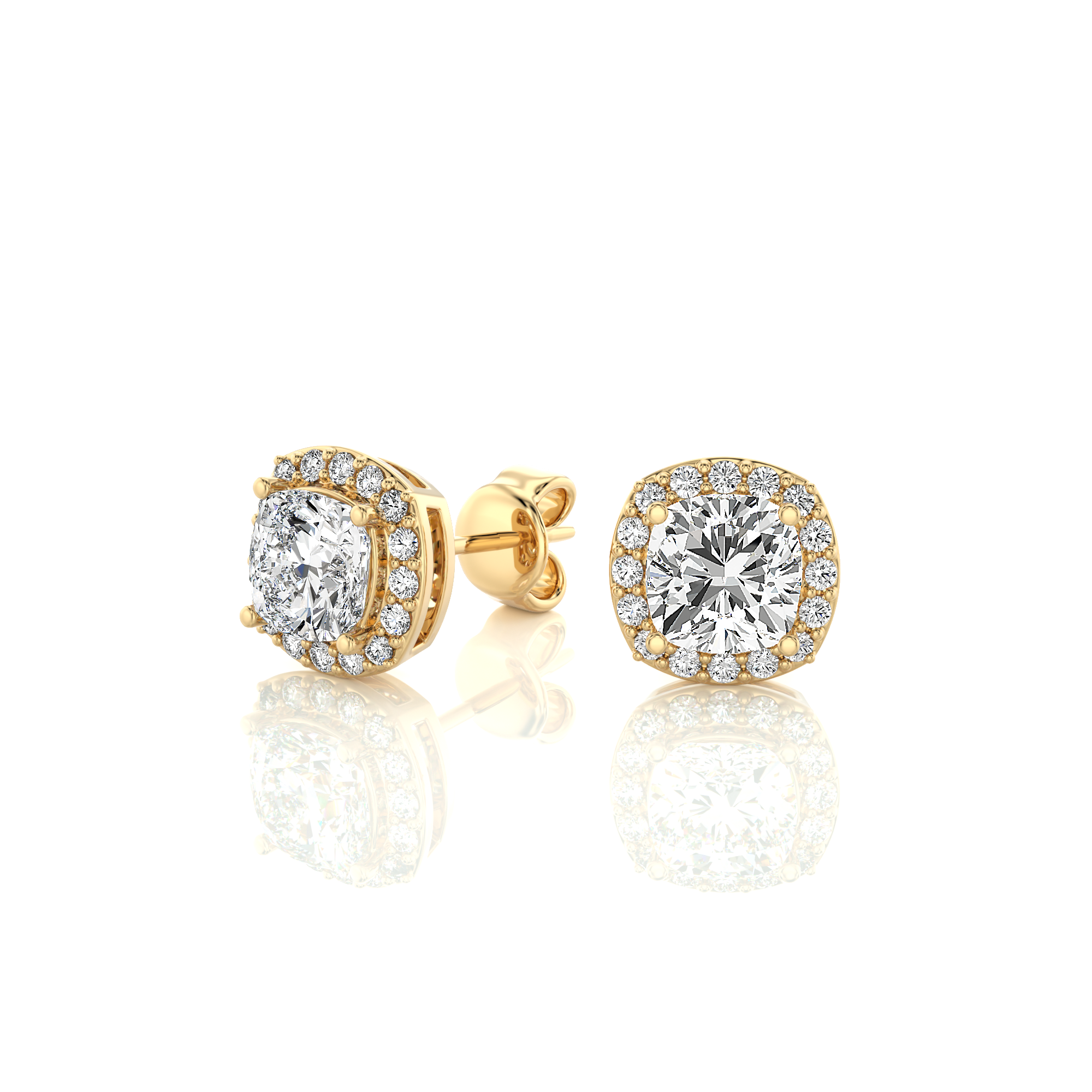 Elegant Escapades Halo Diamond Stud Earrings