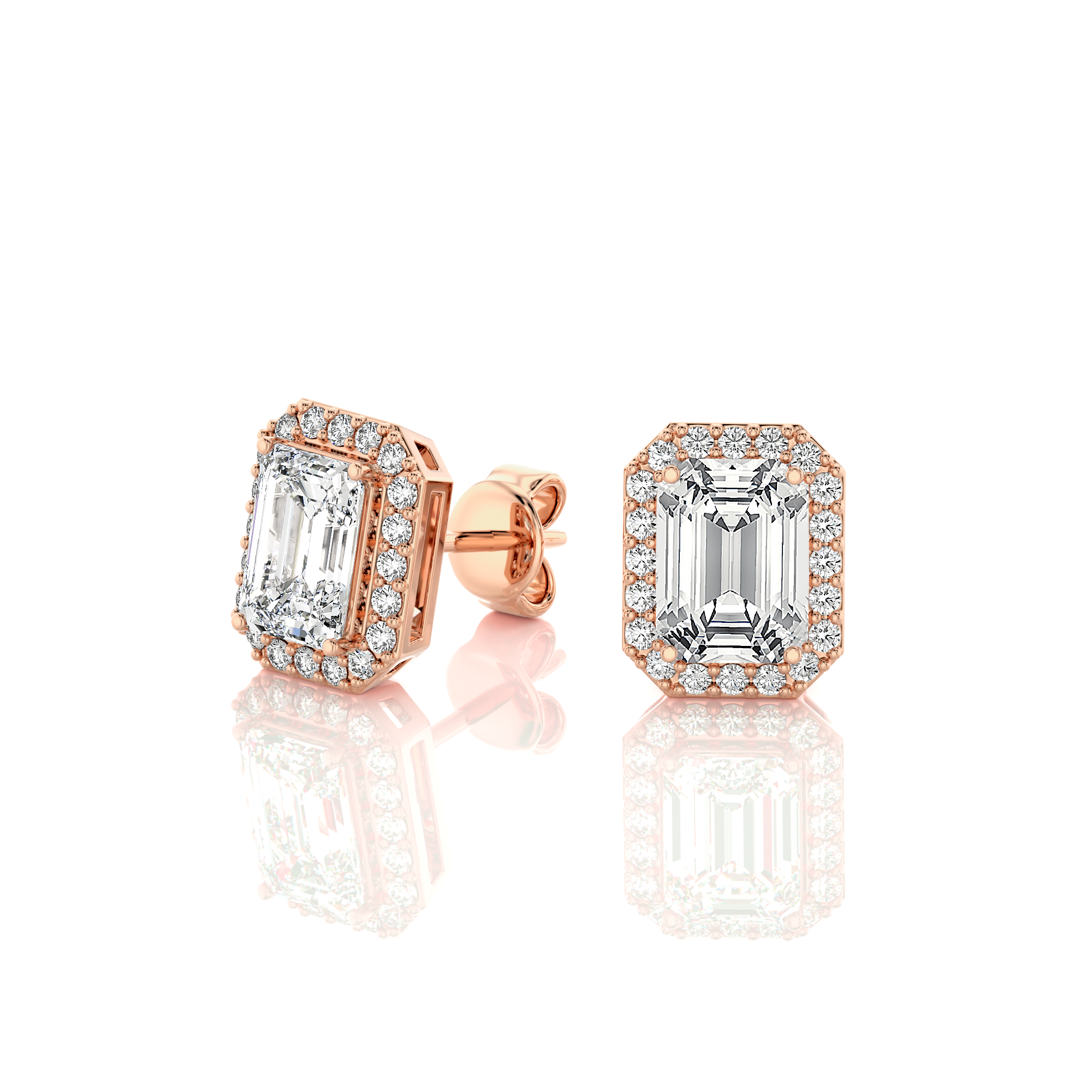 Elegant Escapades Halo Diamond Stud Earrings