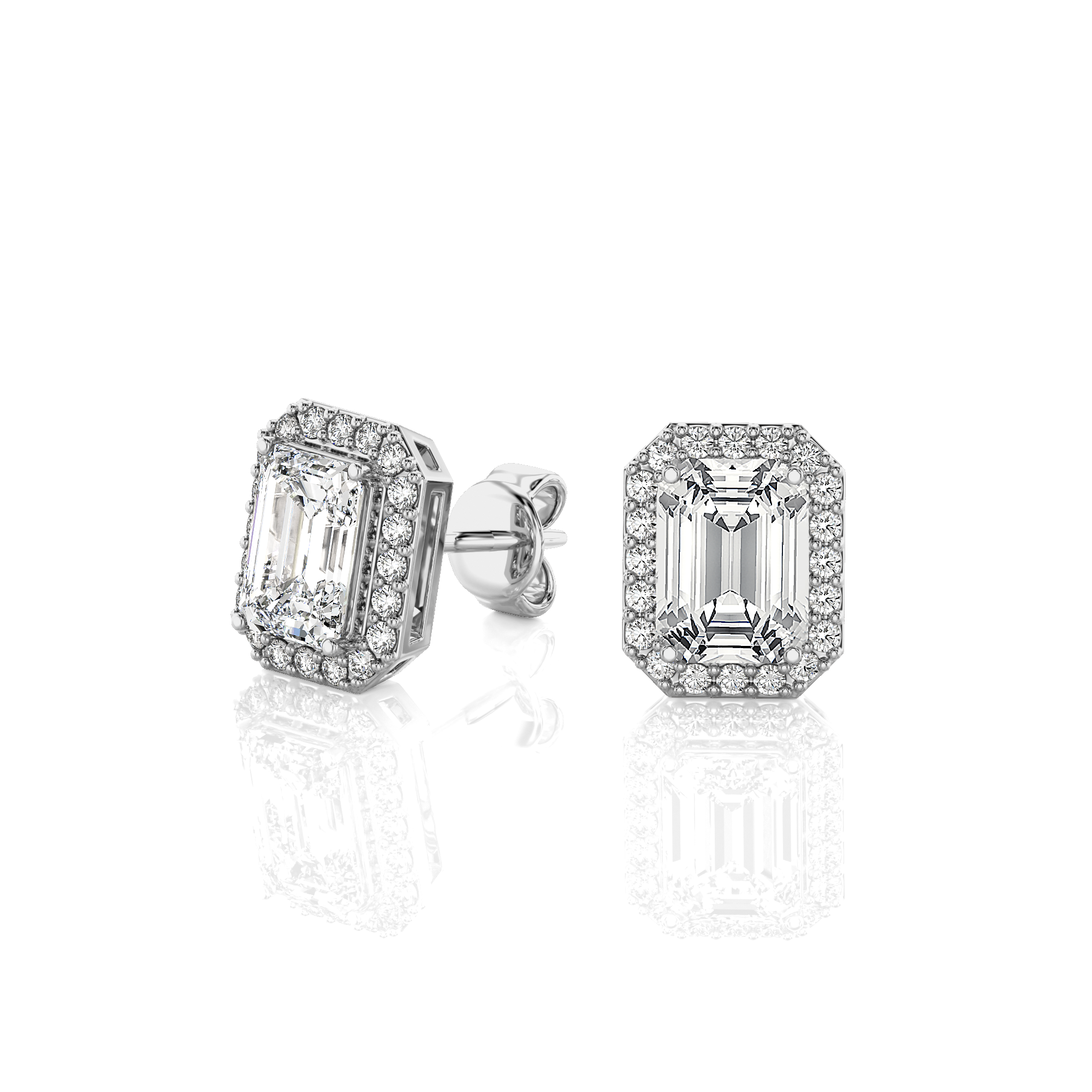 Elegant Escapades Halo Diamond Stud Earrings