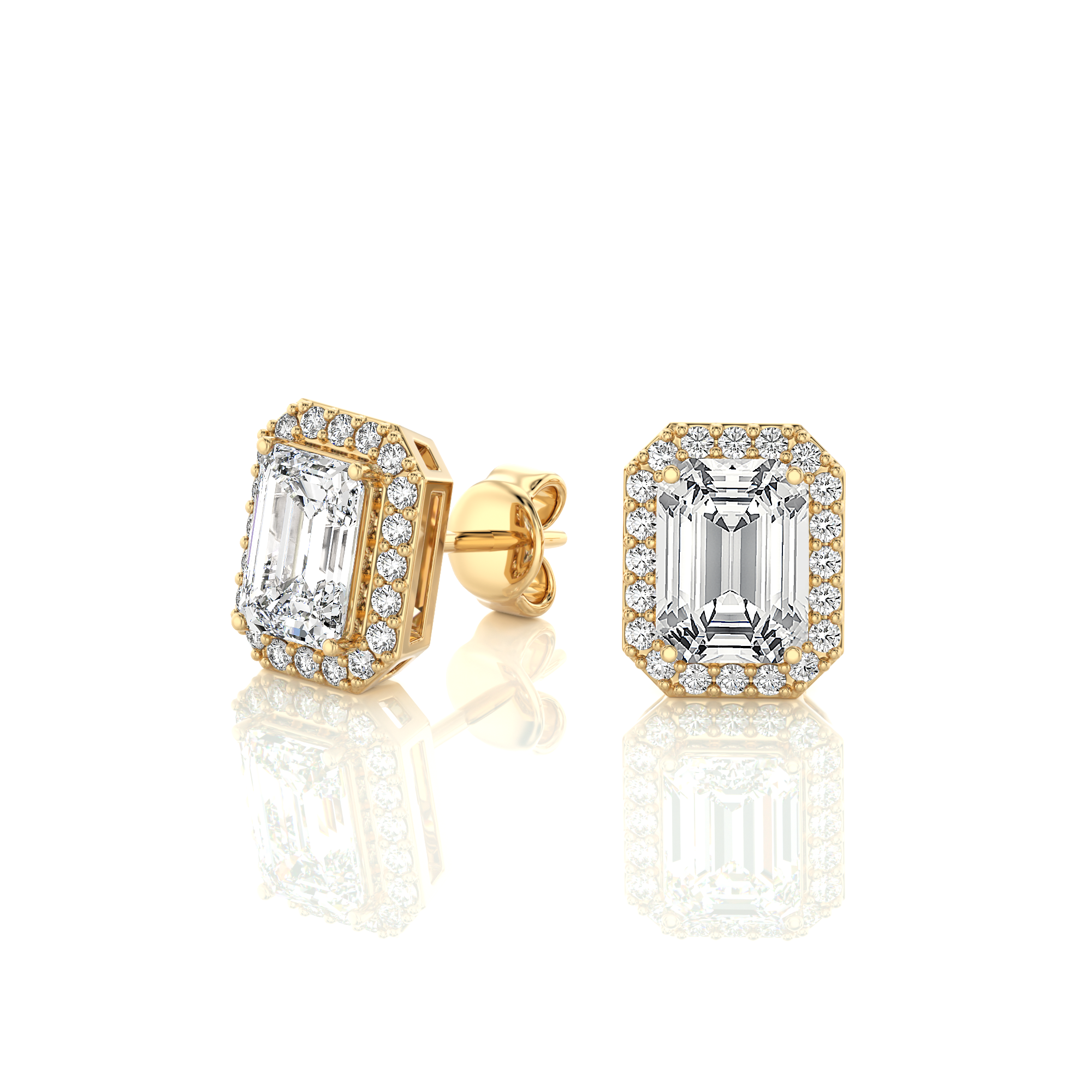 Elegant Escapades Halo Diamond Stud Earrings