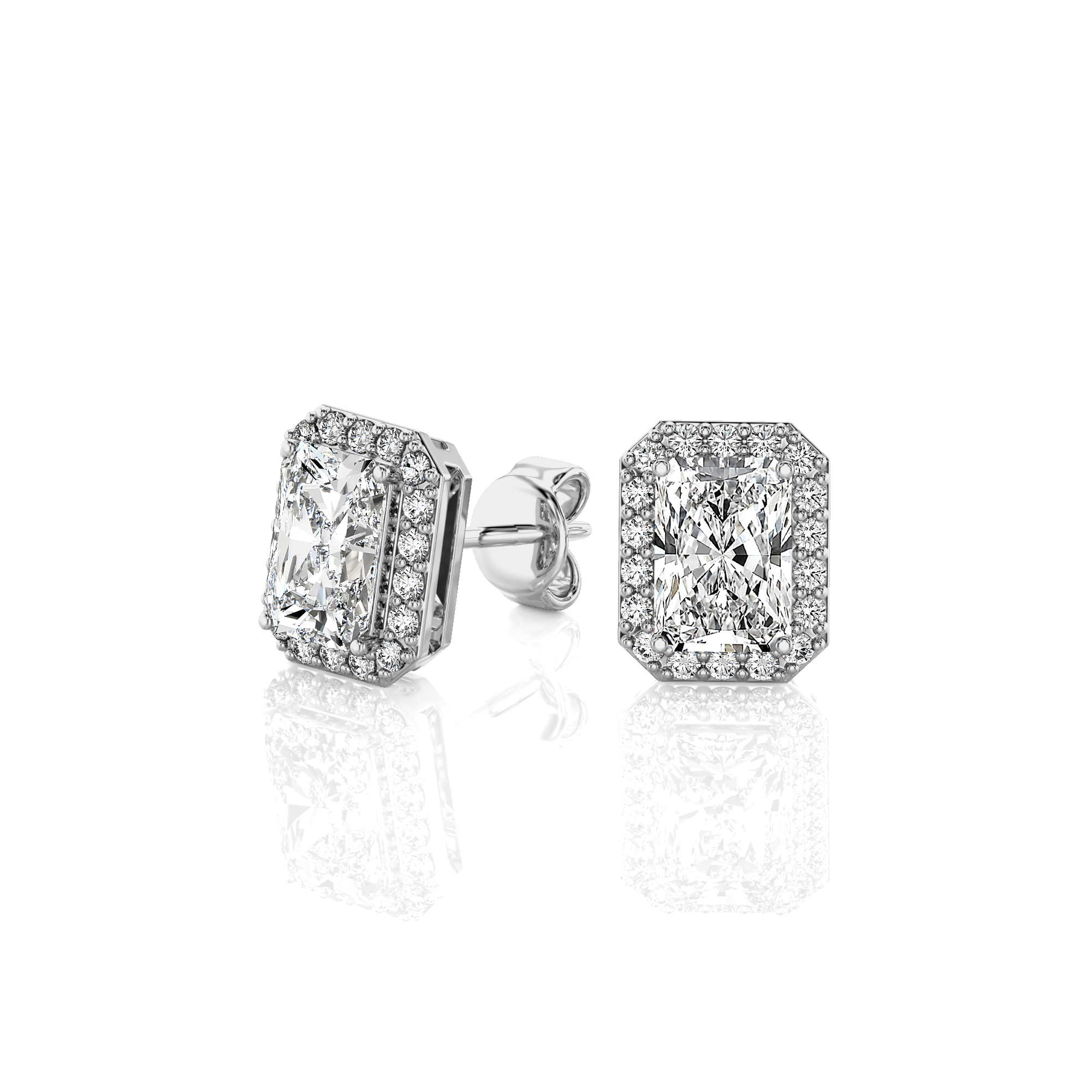 Elegant Escapades Halo Diamond Stud Earrings