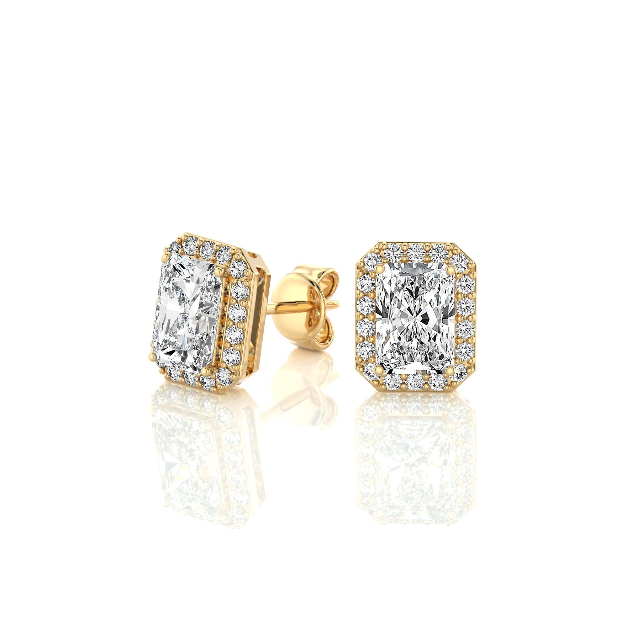 Elegant Escapades Halo Diamond Stud Earrings