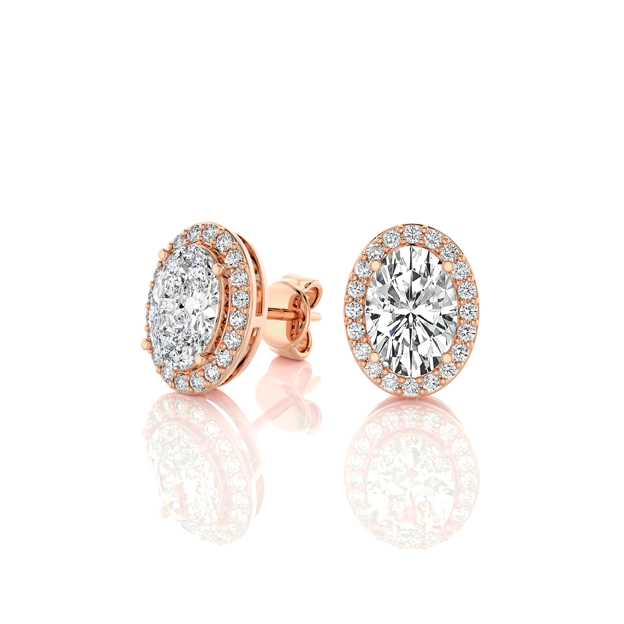 Elegant Escapades Halo Diamond Stud Earrings