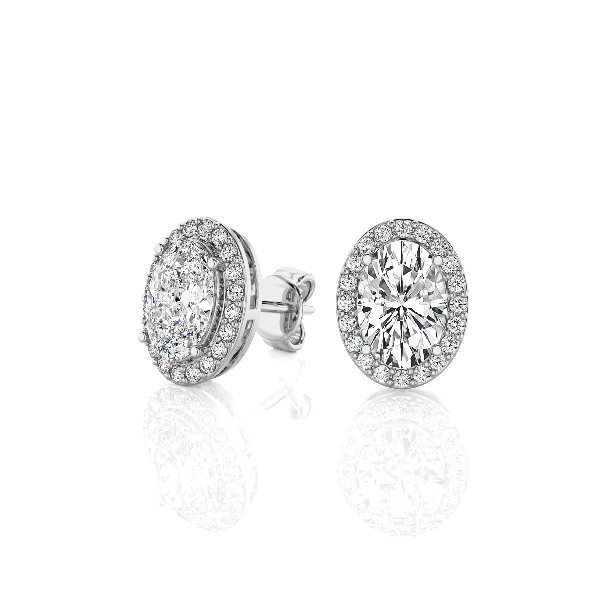Elegant Escapades Halo Diamond Stud Earrings