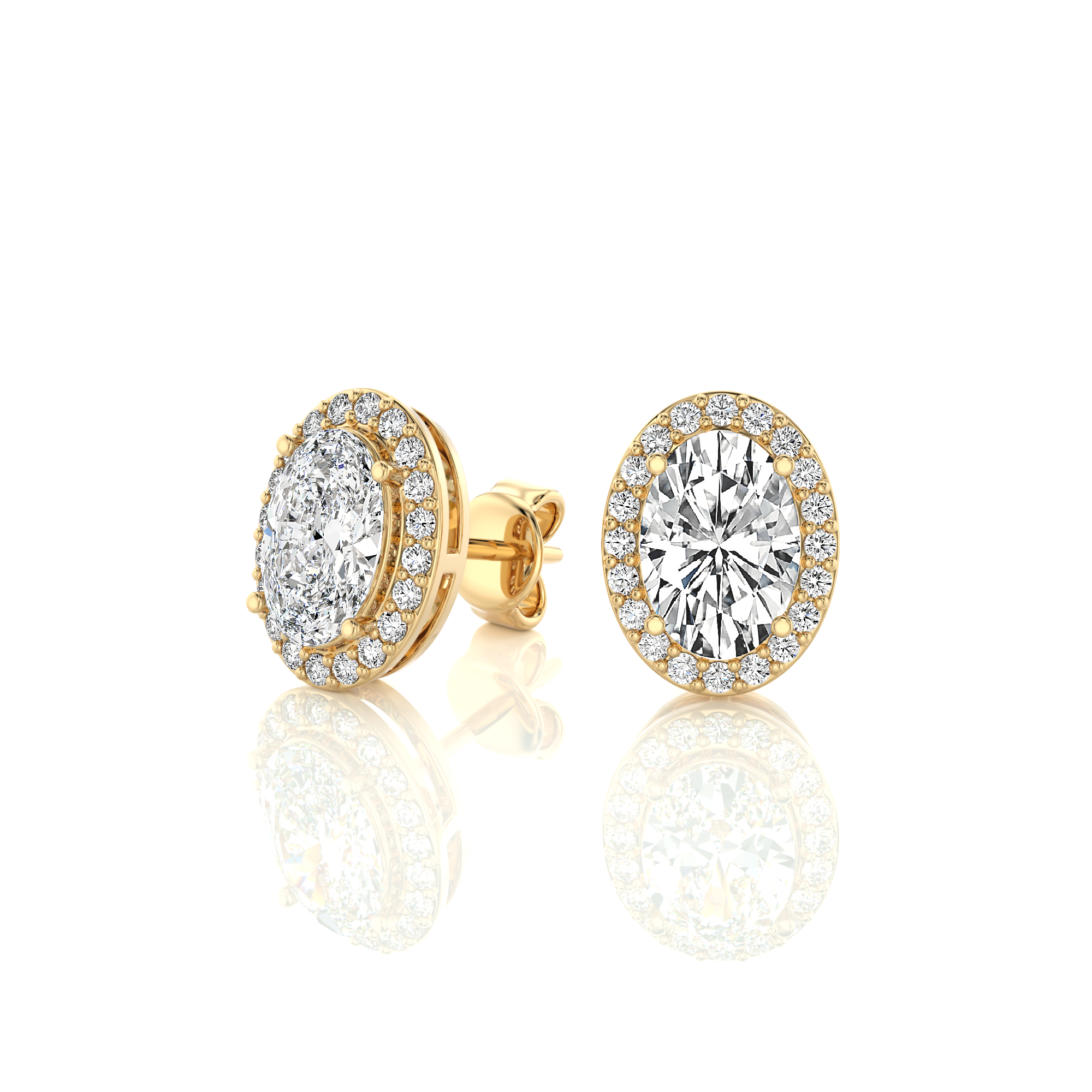 Elegant Escapades Halo Diamond Stud Earrings
