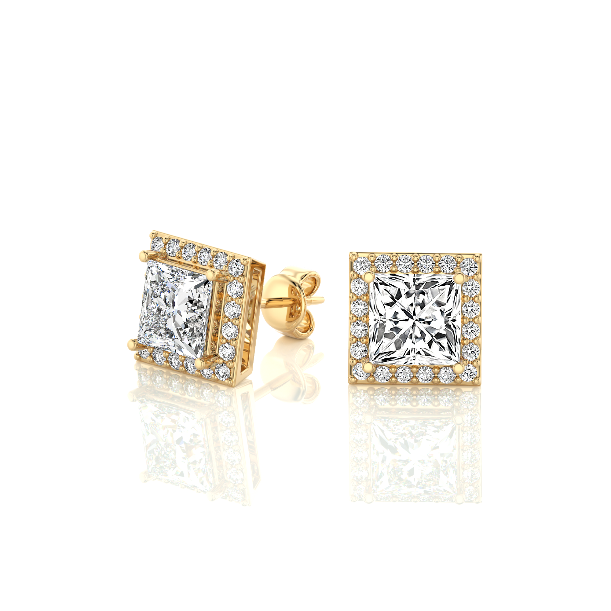 Elegant Escapades Halo Diamond Stud Earrings