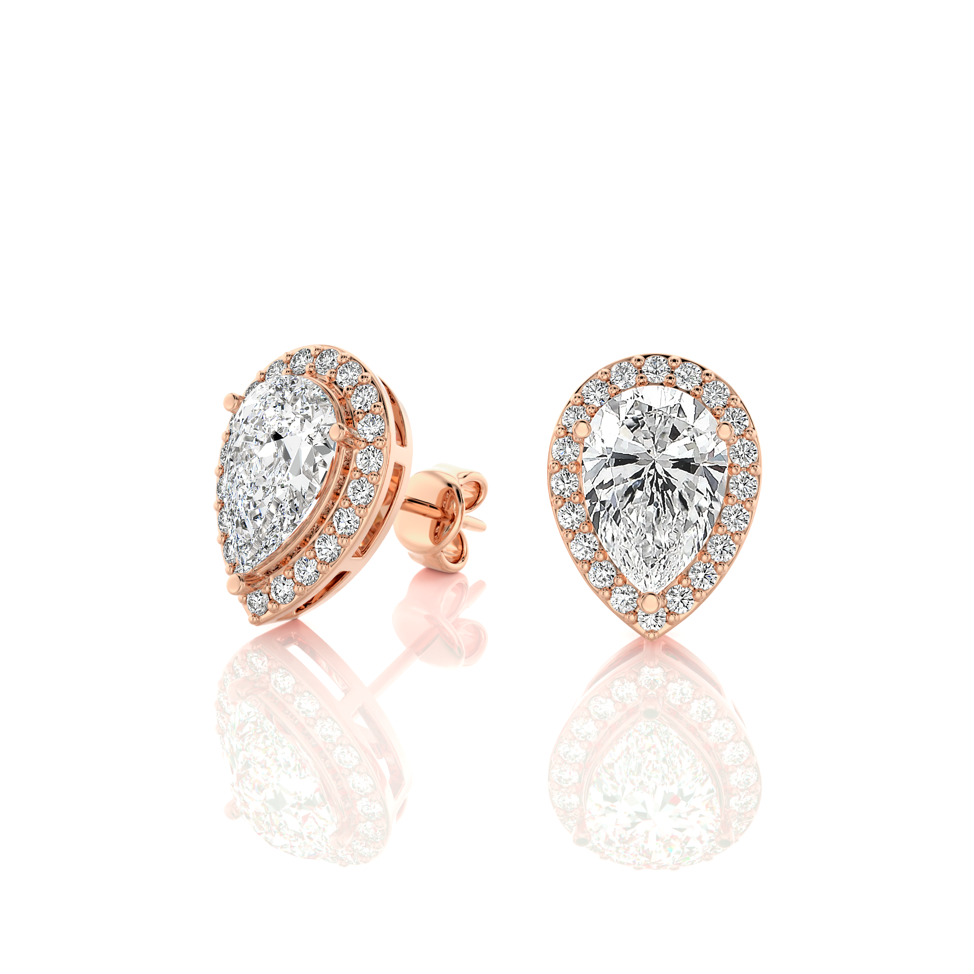 Elegant Escapades Halo Diamond Stud Earrings