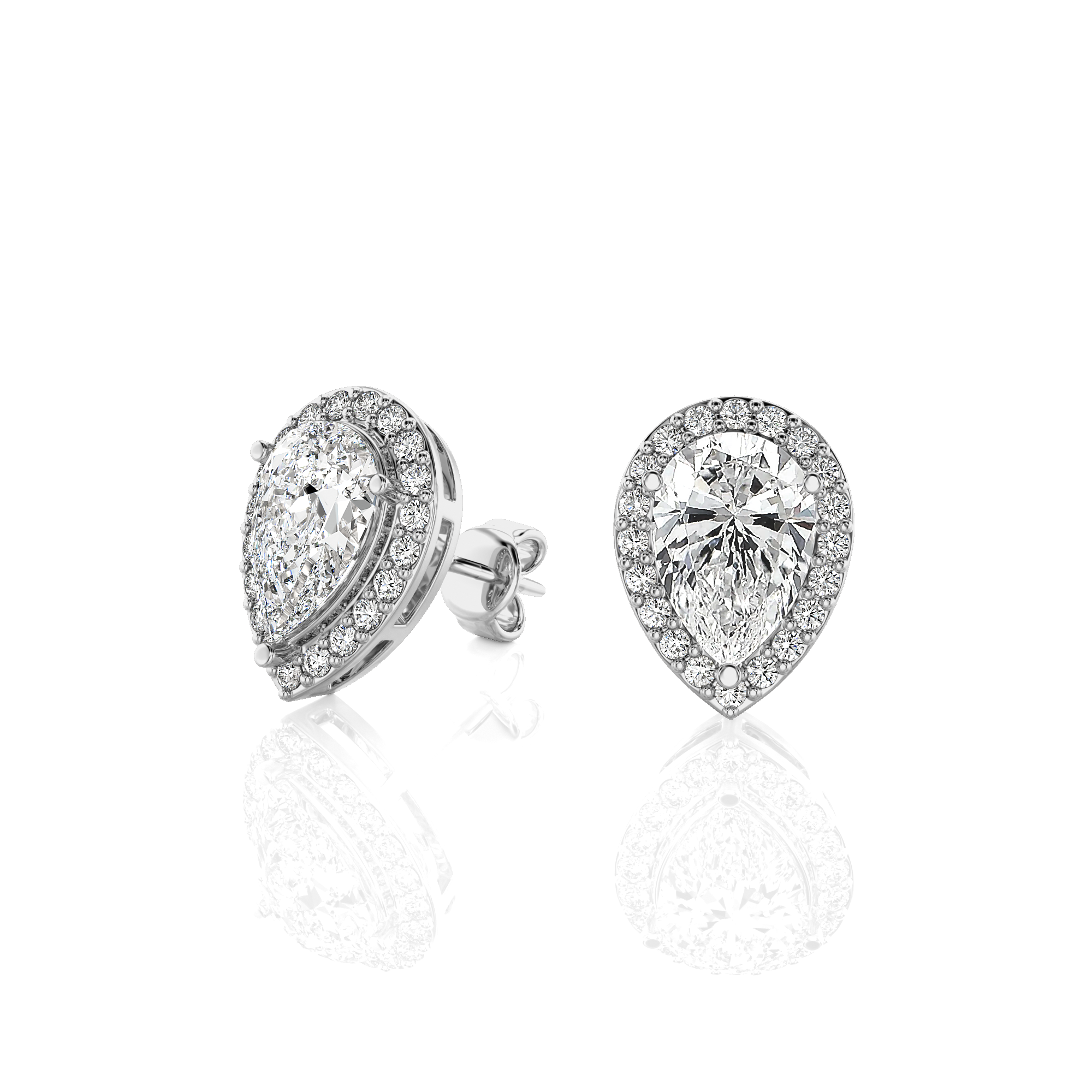 Elegant Escapades Halo Diamond Stud Earrings