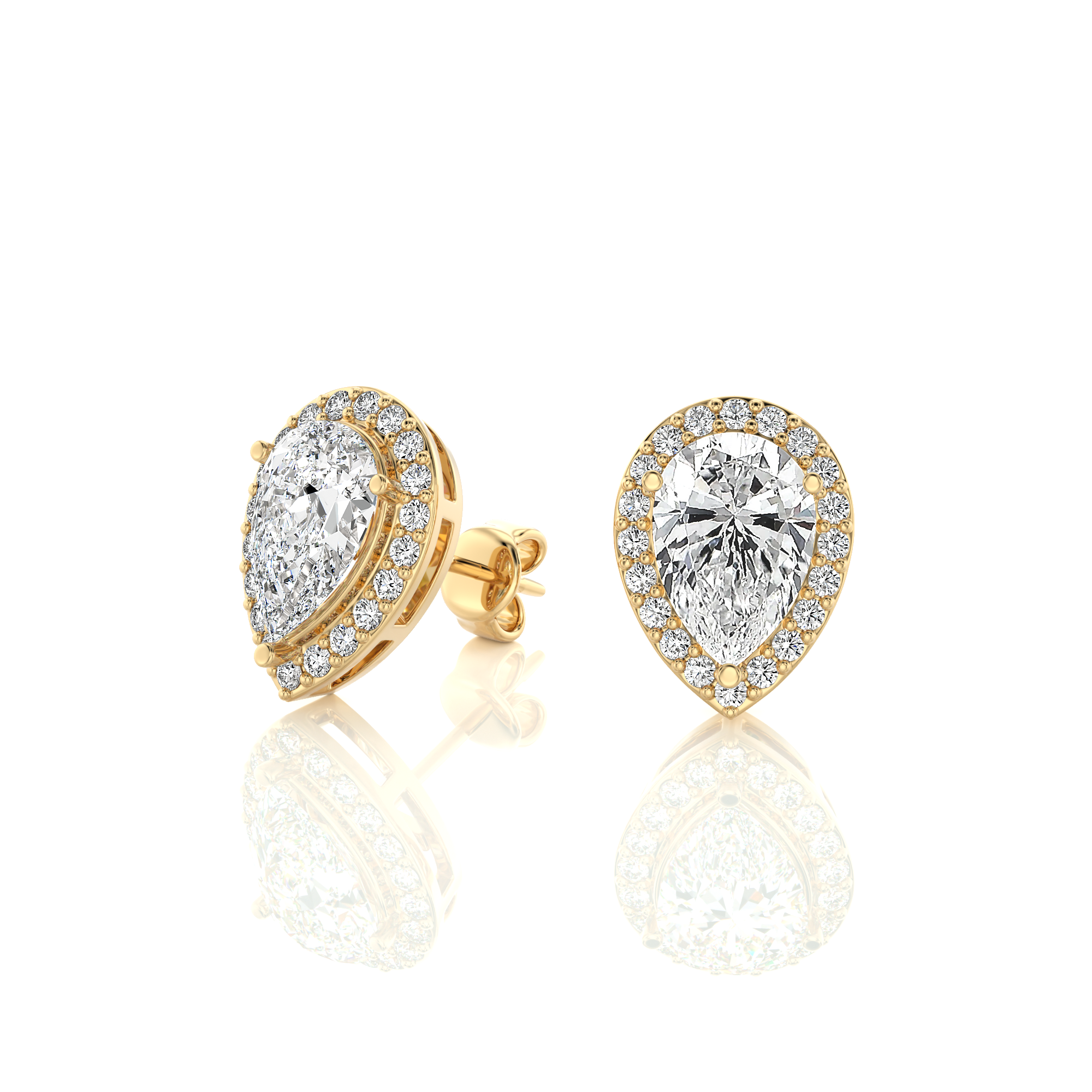 Elegant Escapades Halo Diamond Stud Earrings