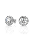 Elegant Escapades Halo Diamond Stud Earrings