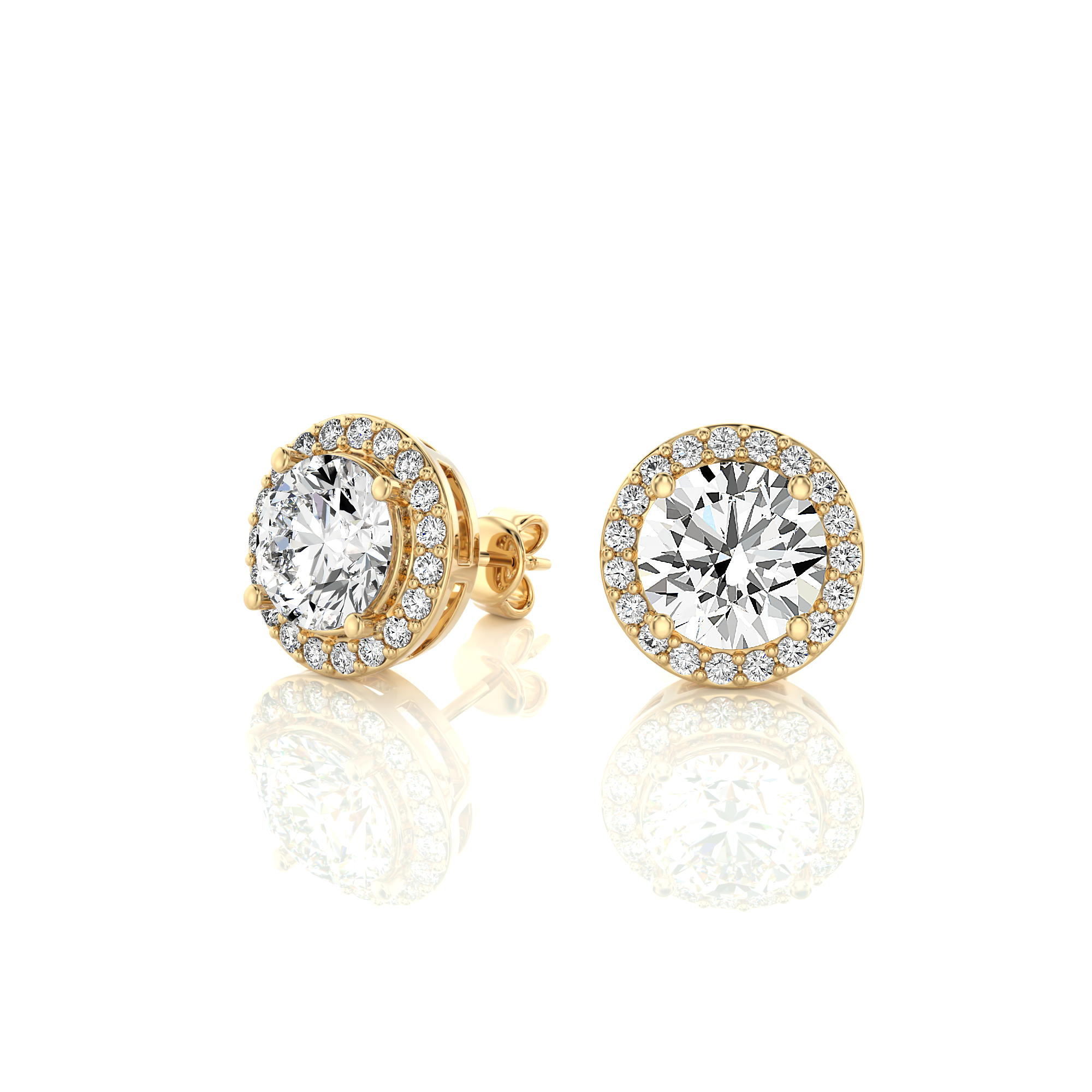 Elegant Escapades Halo Diamond Stud Earrings