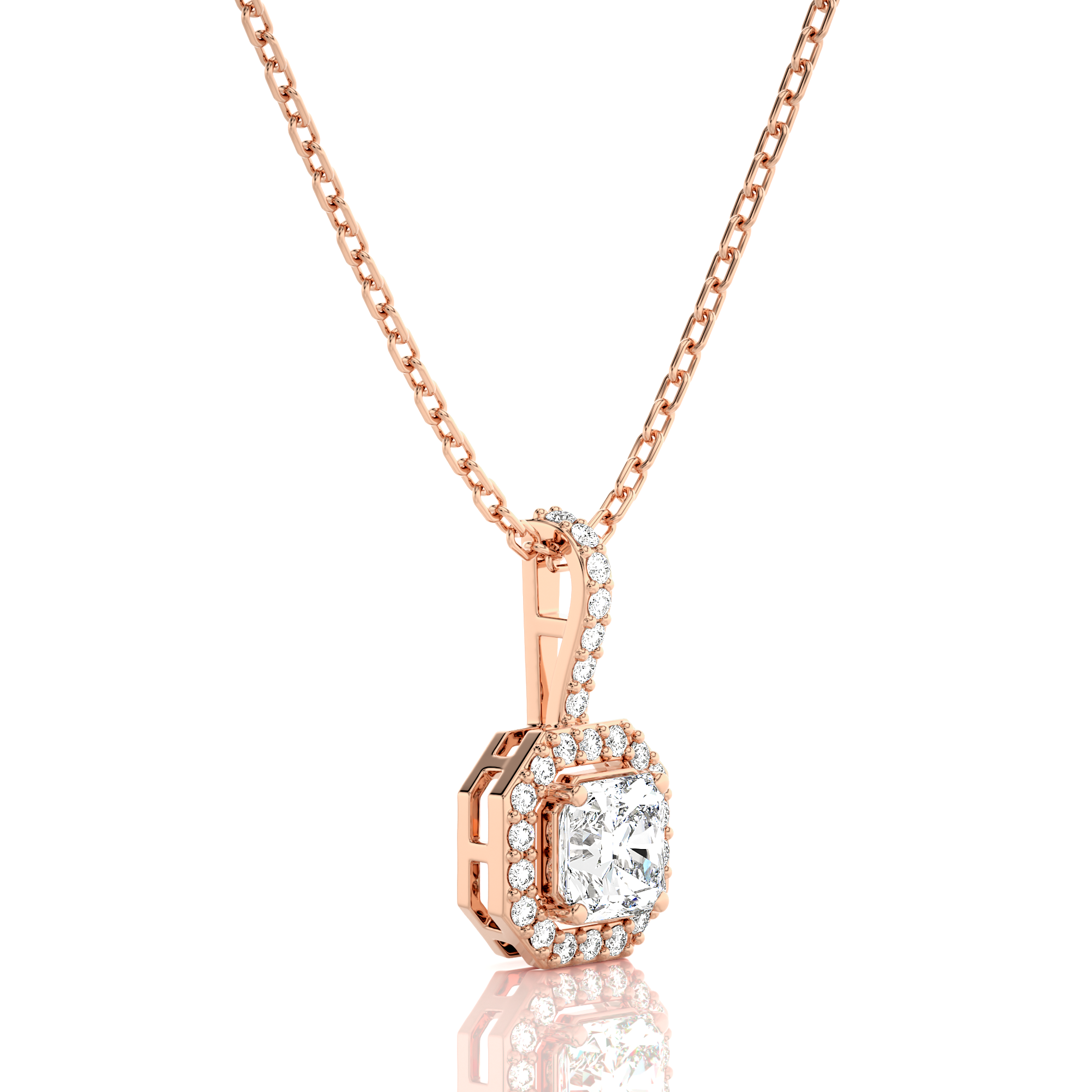 City Night Solitaire Halo Pendant