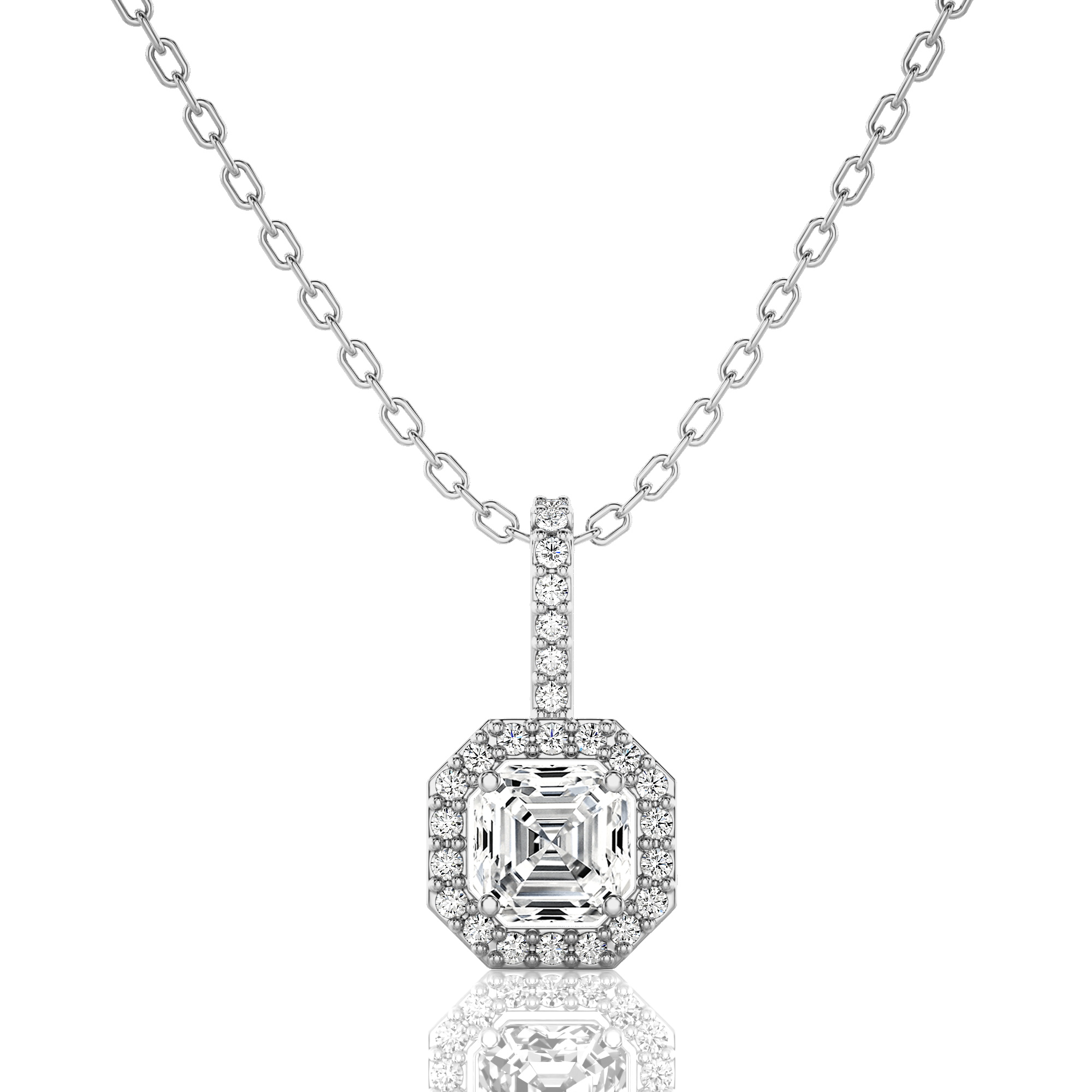 City Night Solitaire Halo Pendant