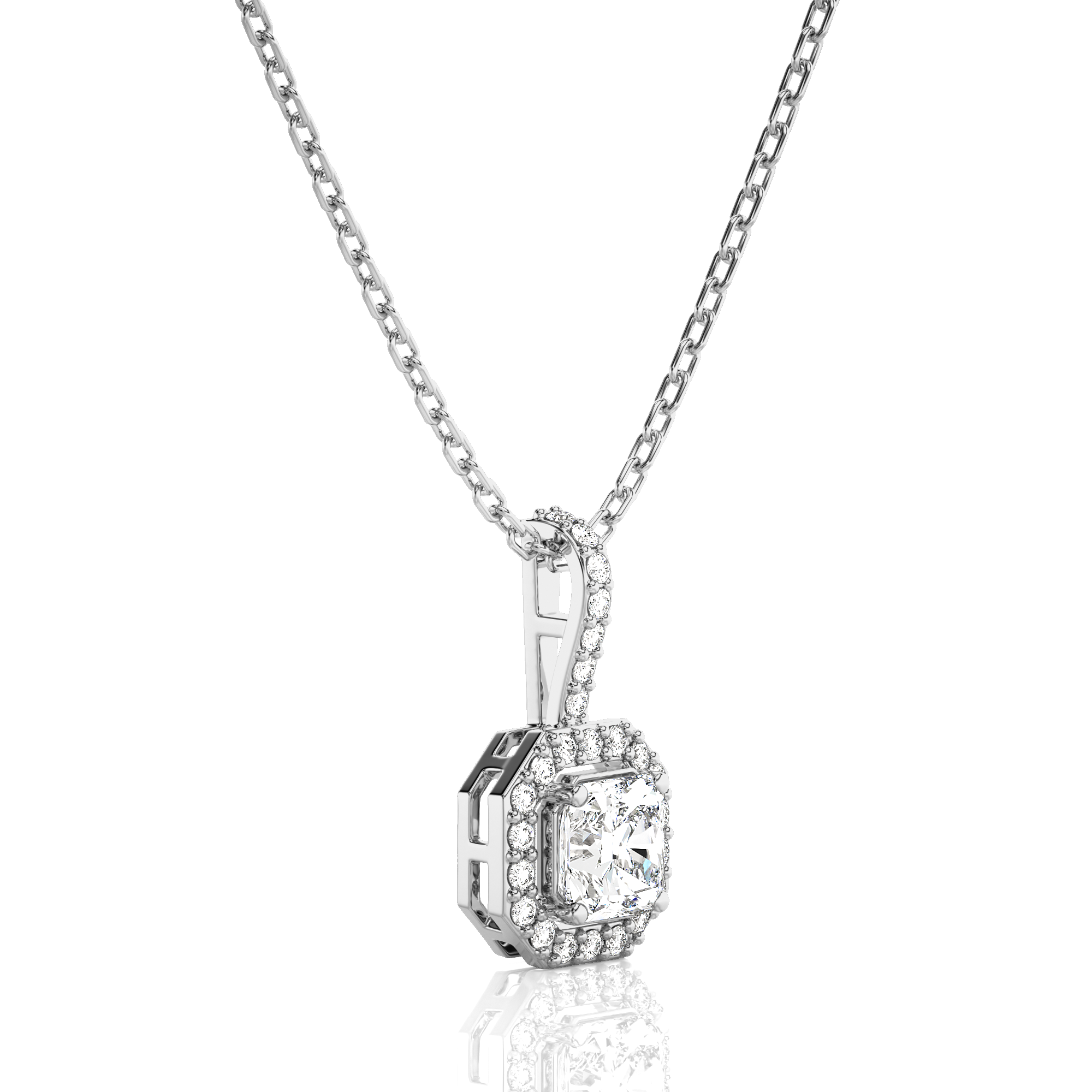 City Night Solitaire Halo Pendant