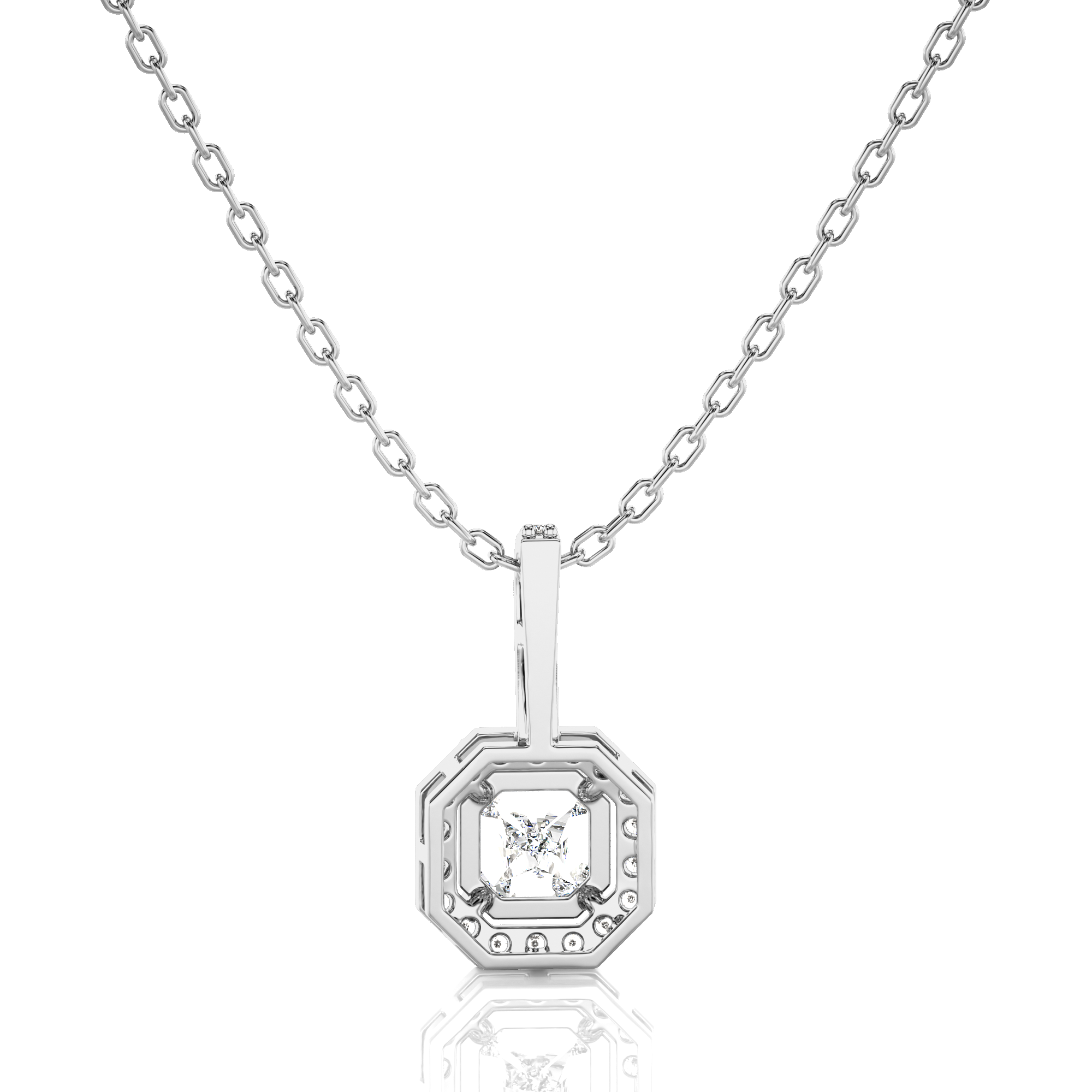 City Night Solitaire Halo Pendant