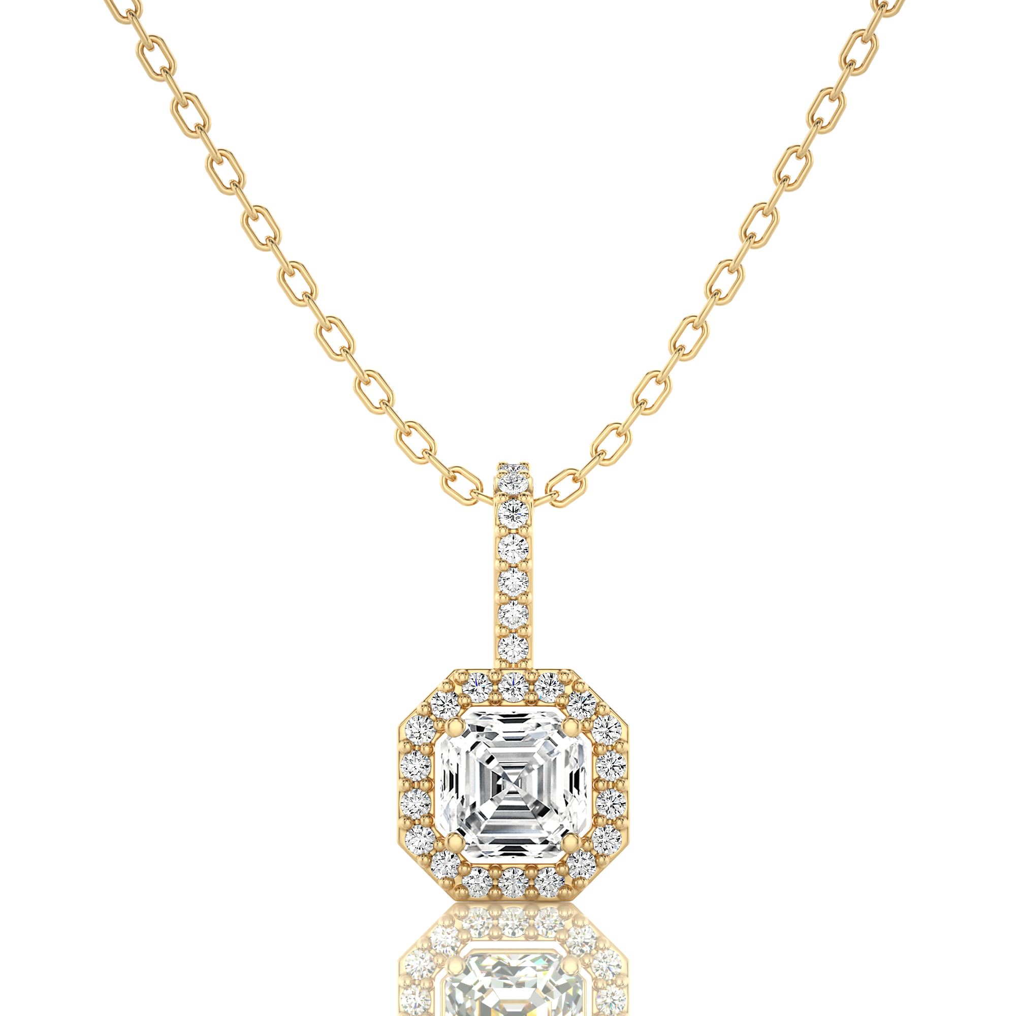 City Night Solitaire Halo Pendant