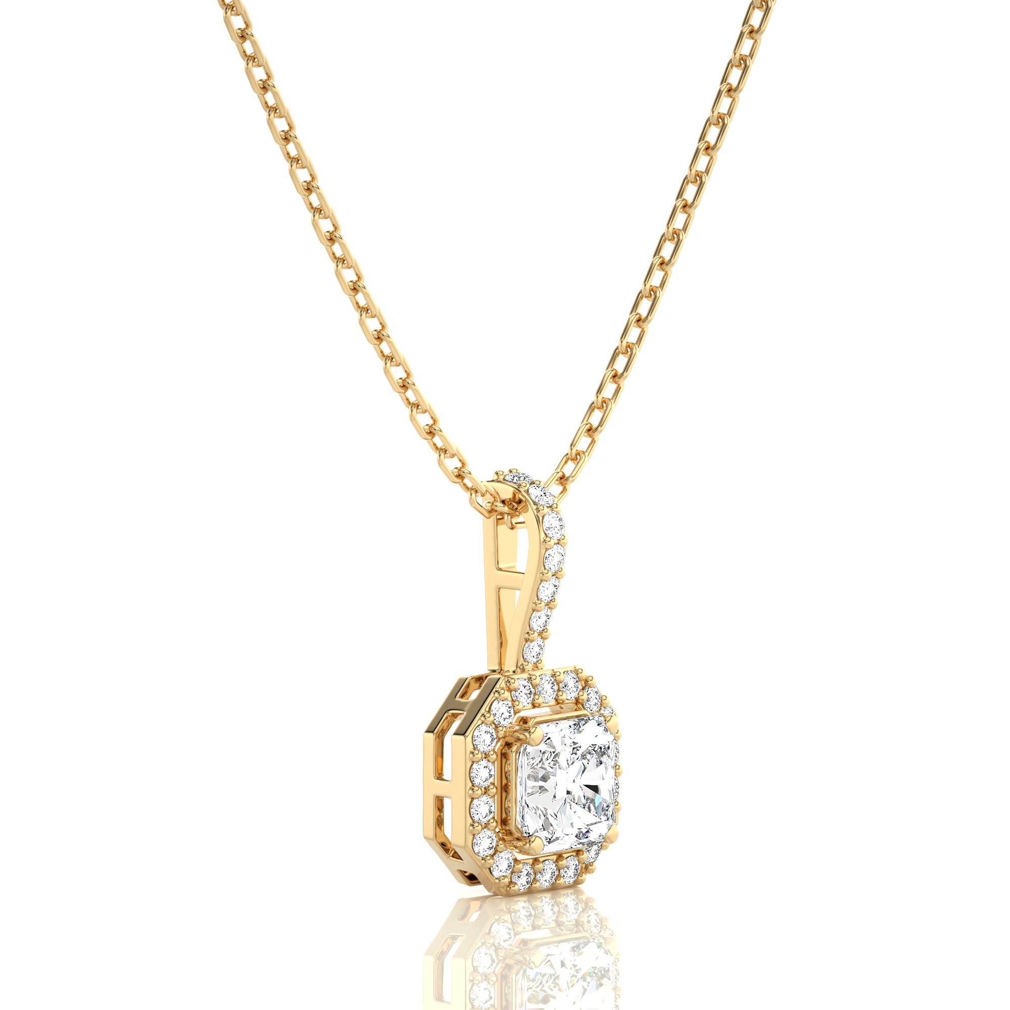 City Night Solitaire Halo Pendant