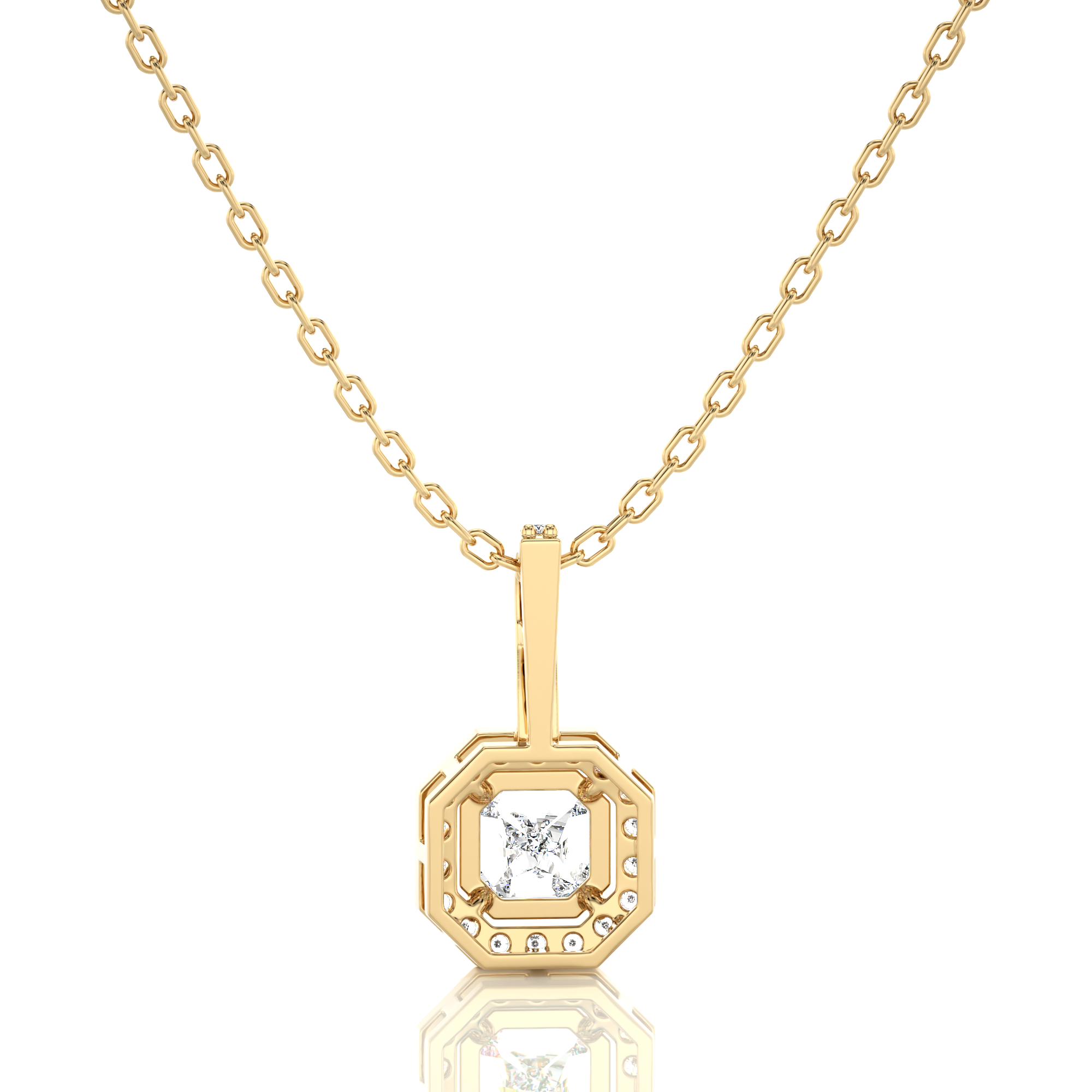 City Night Solitaire Halo Pendant