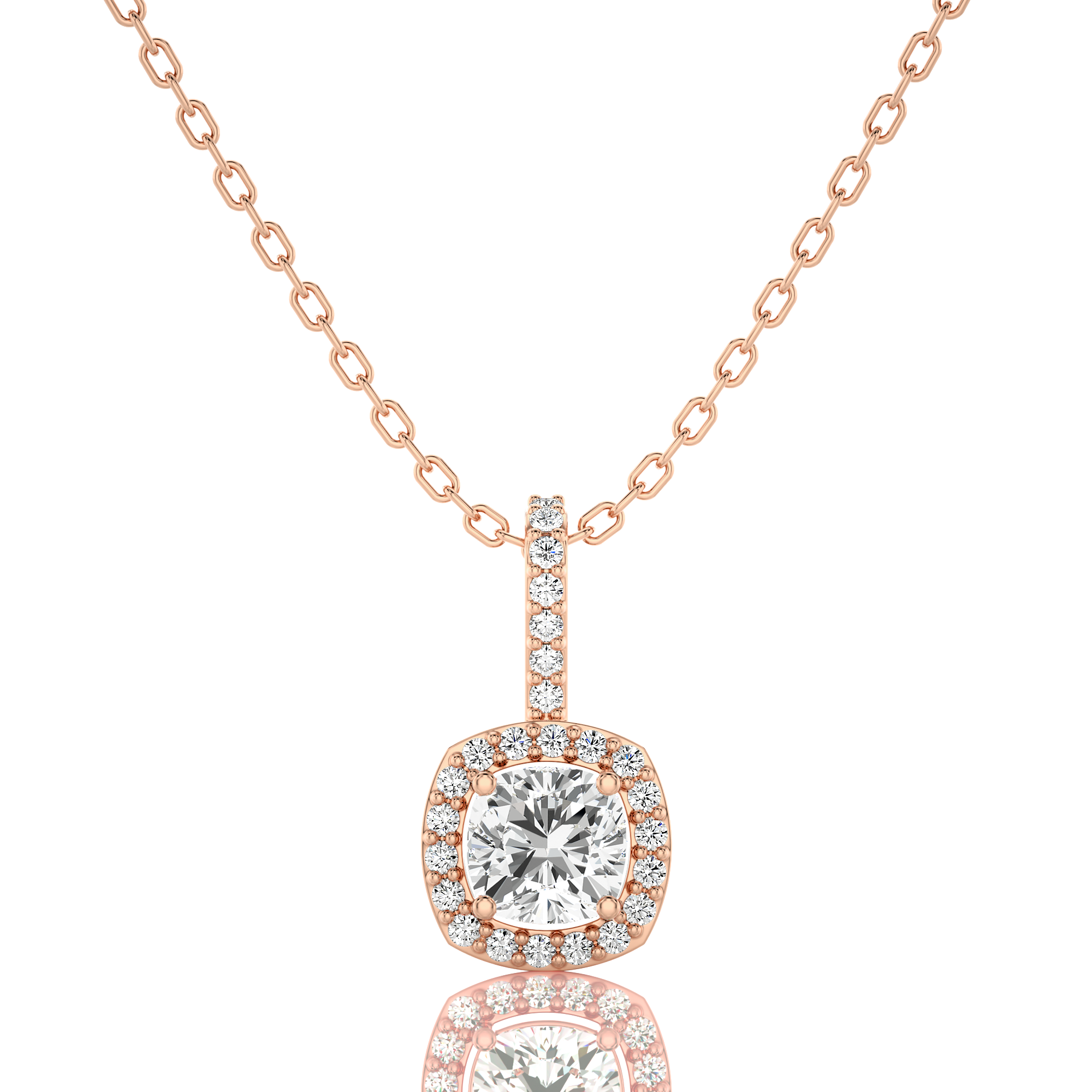 City Night Solitaire Halo Pendant