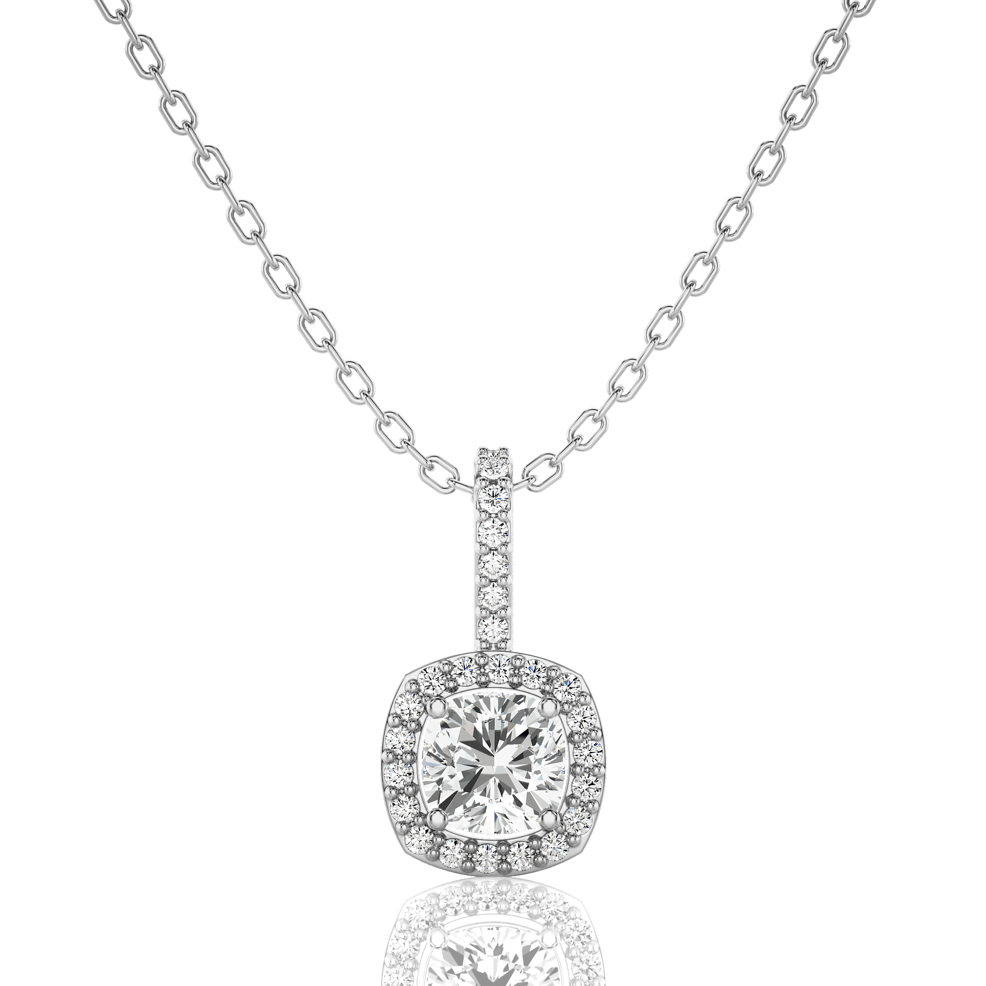 City Night Solitaire Halo Pendant