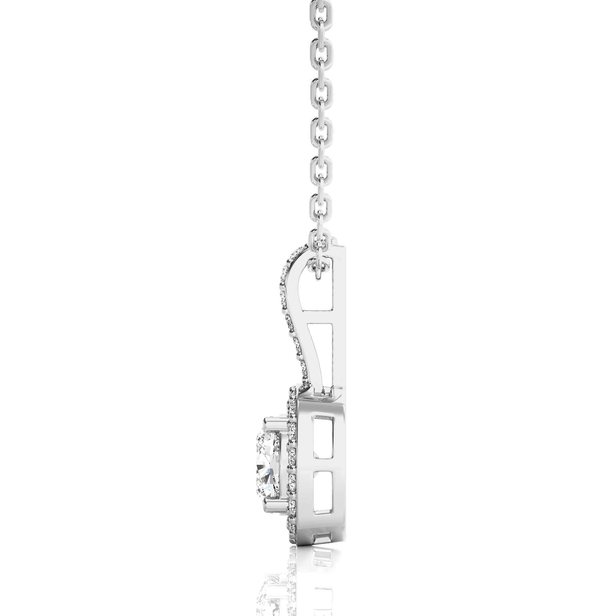 City Night Solitaire Halo Pendant