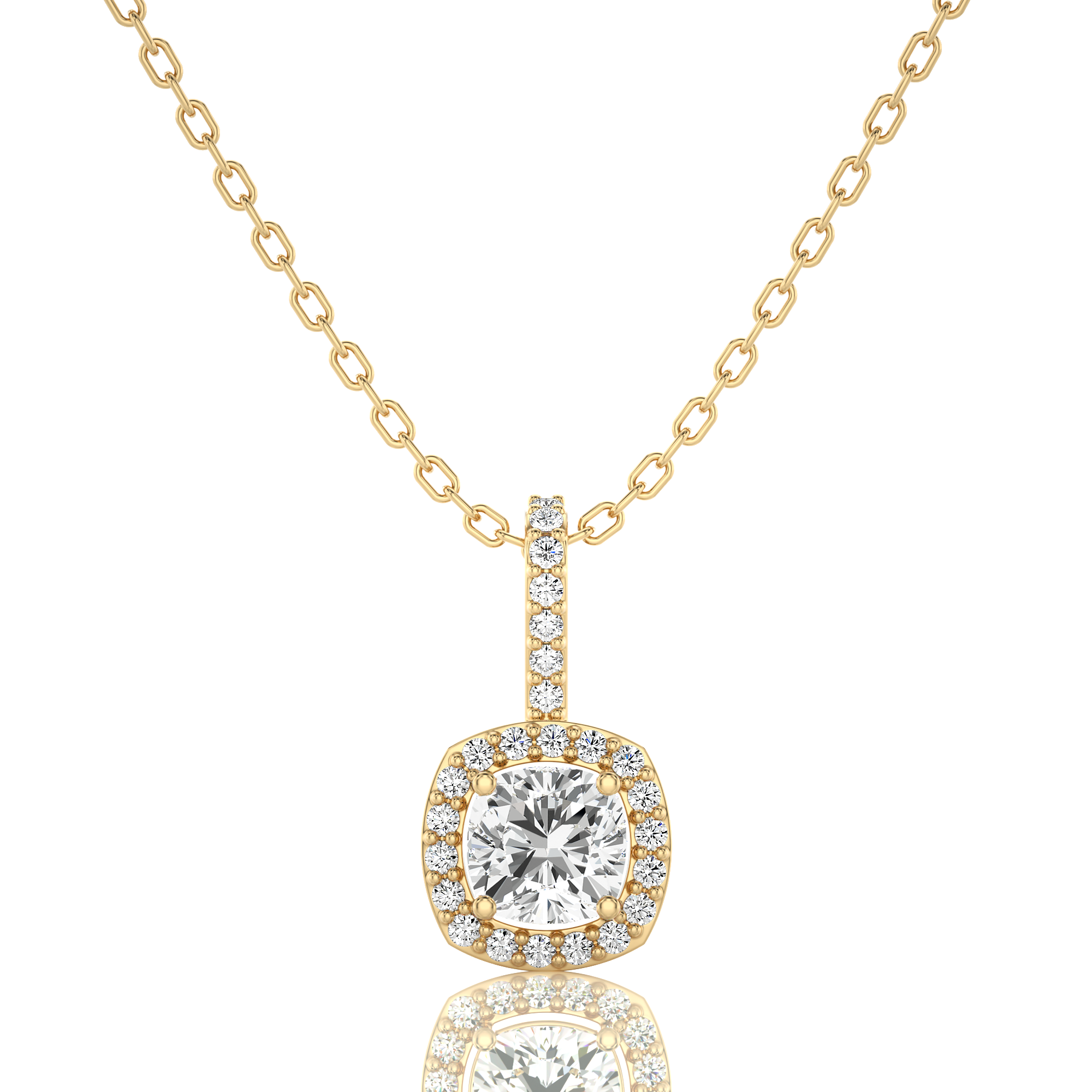 City Night Solitaire Halo Pendant