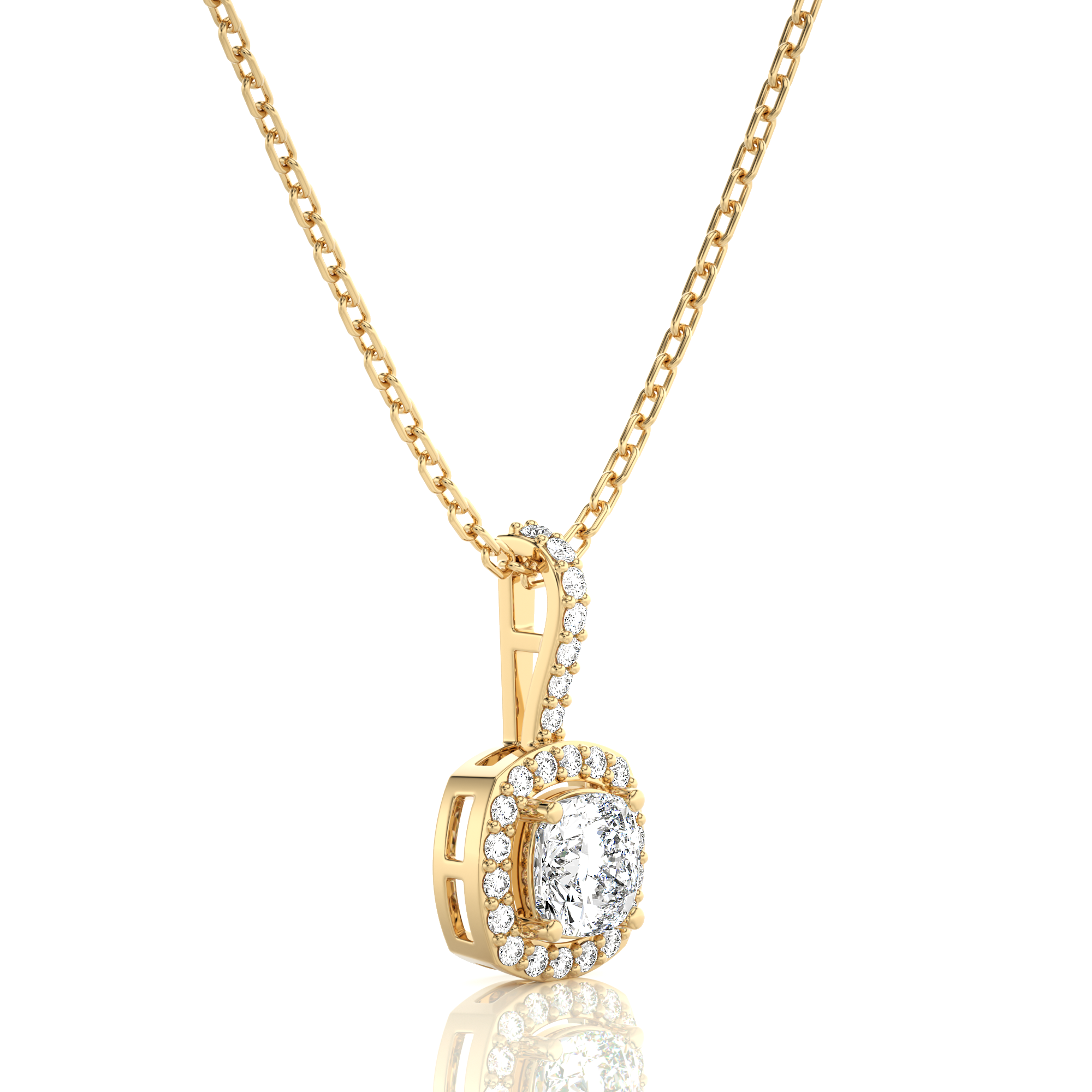 City Night Solitaire Halo Pendant