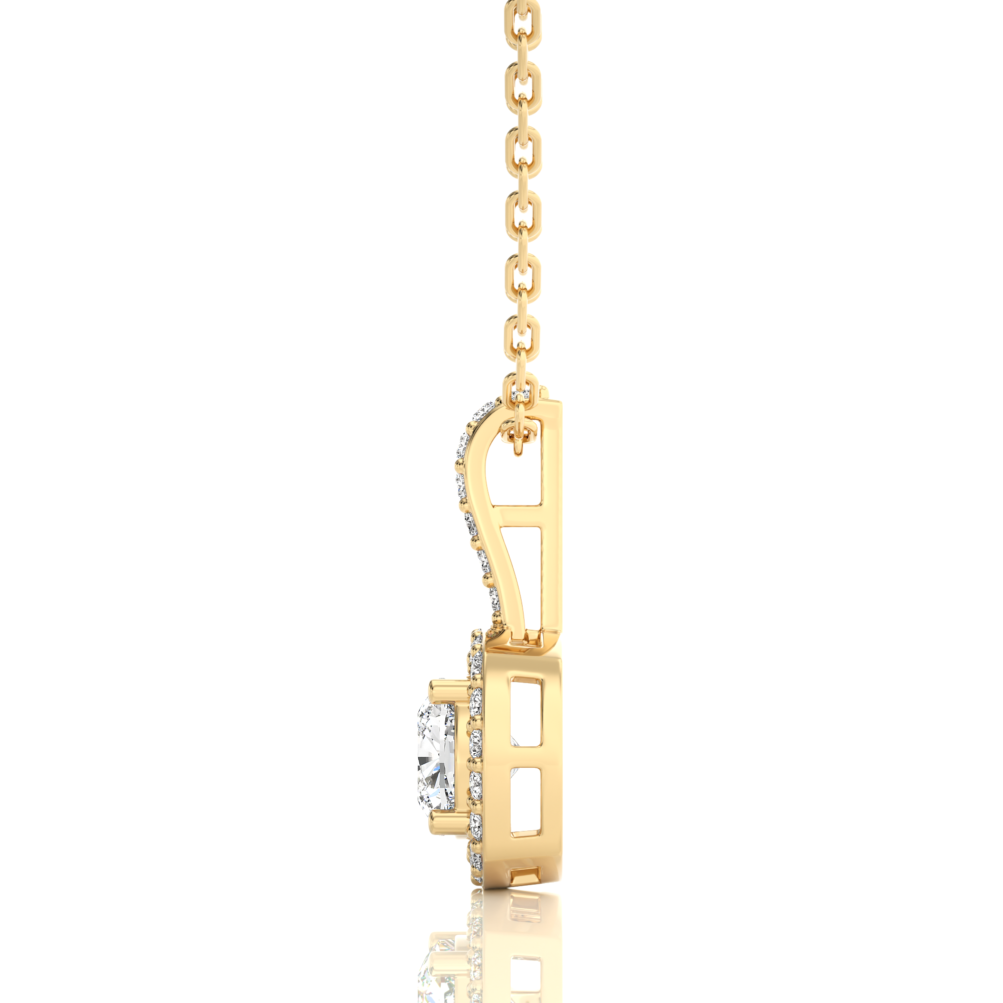 City Night Solitaire Halo Pendant