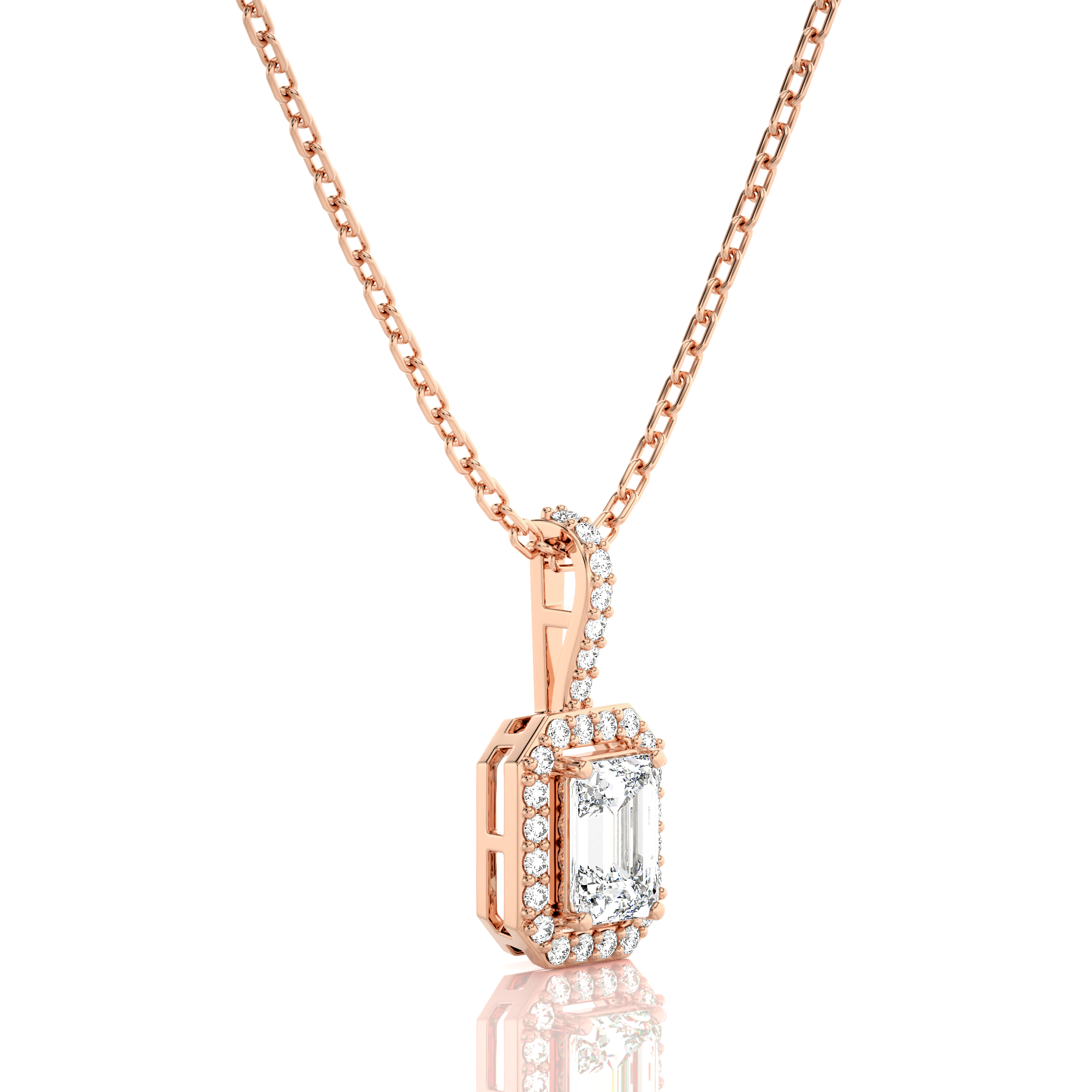 City Night Solitaire Halo Pendant