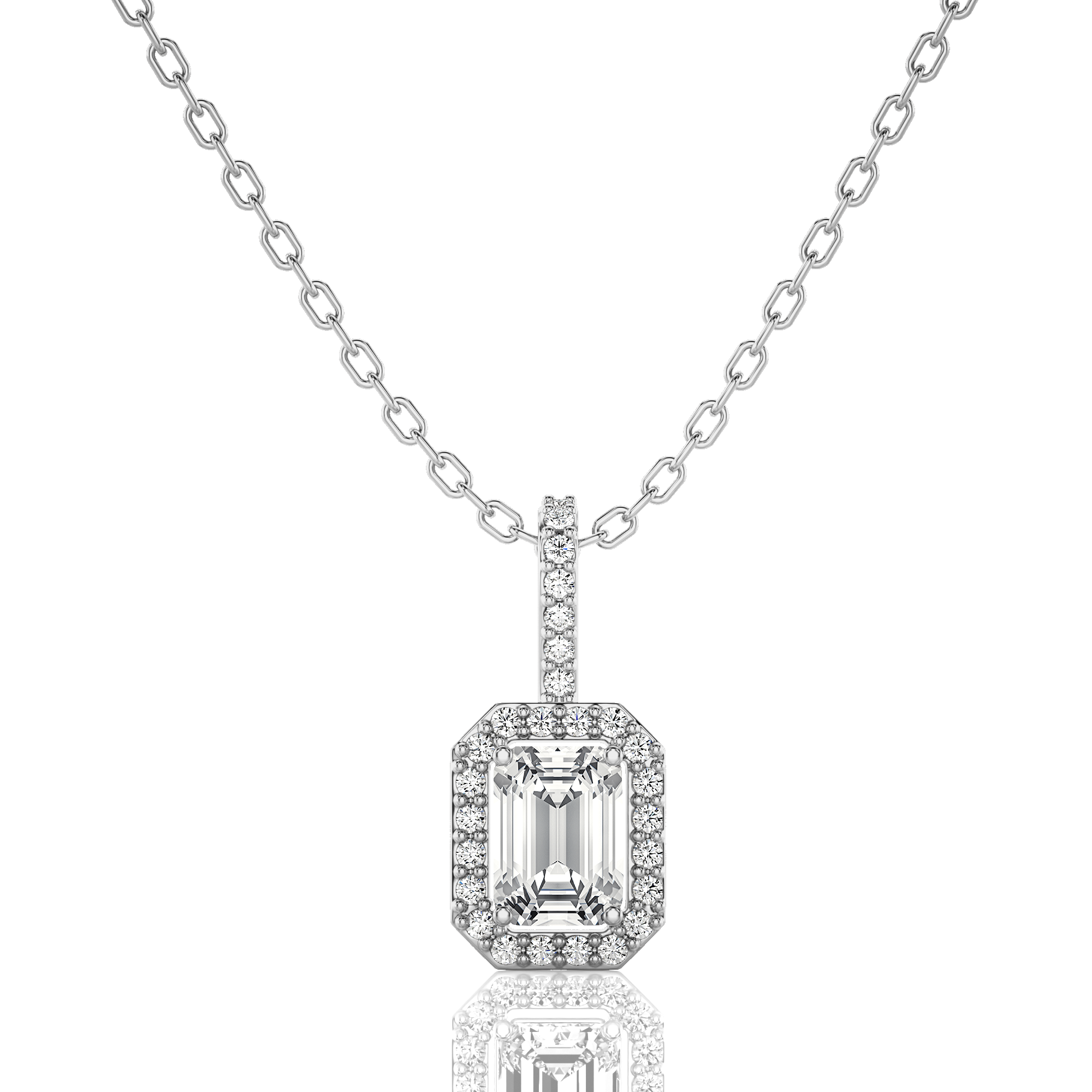 City Night Solitaire Halo Pendant