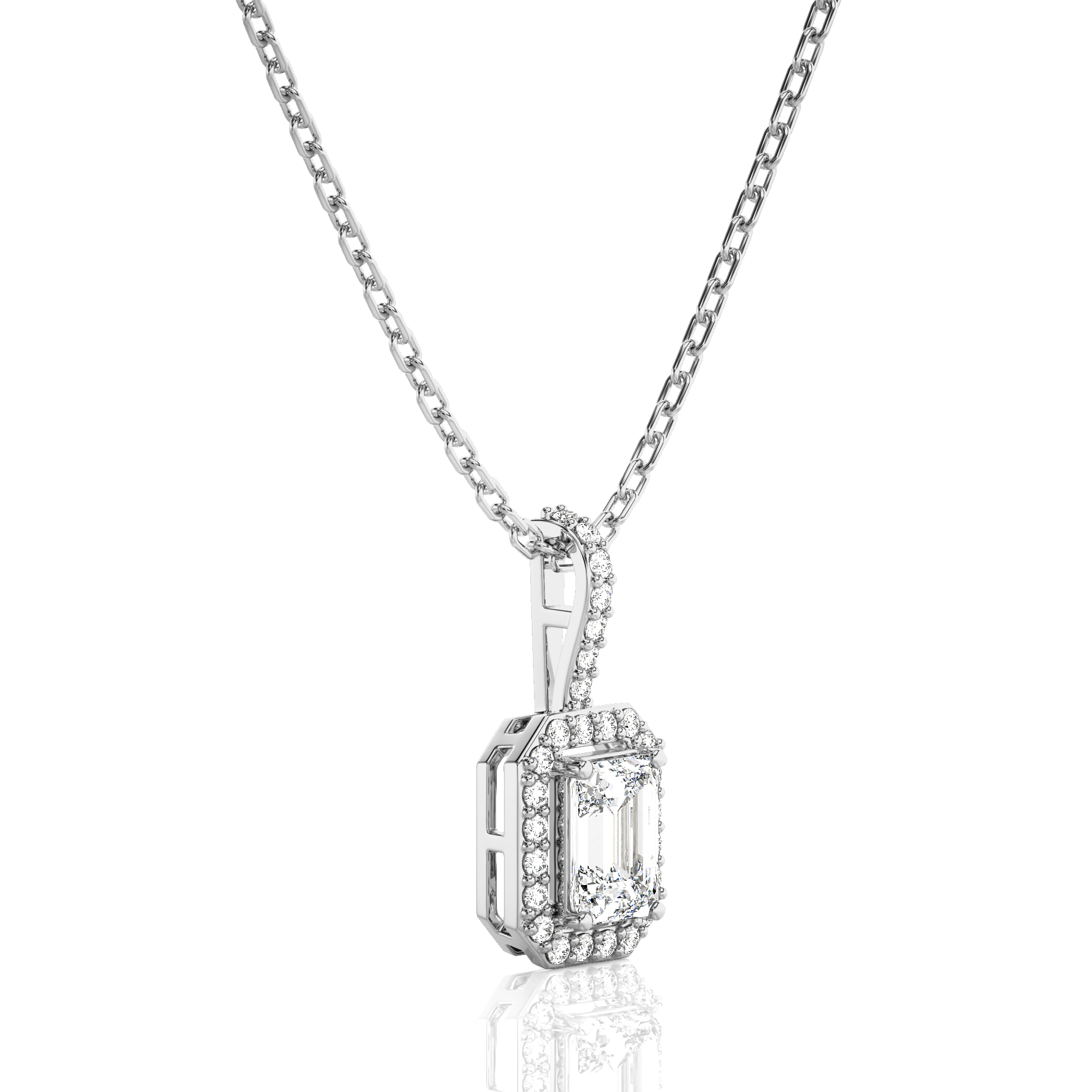 City Night Solitaire Halo Pendant