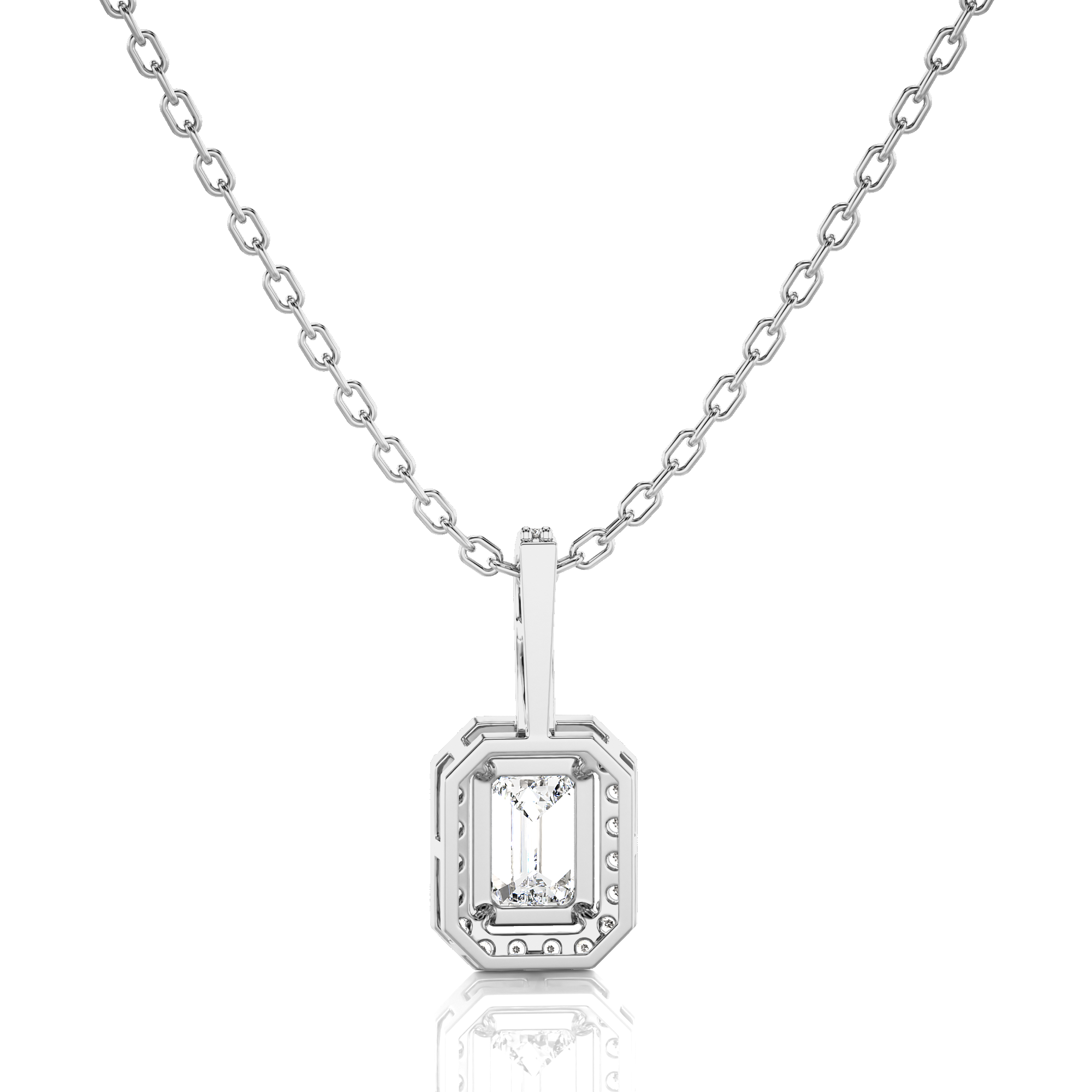 City Night Solitaire Halo Pendant