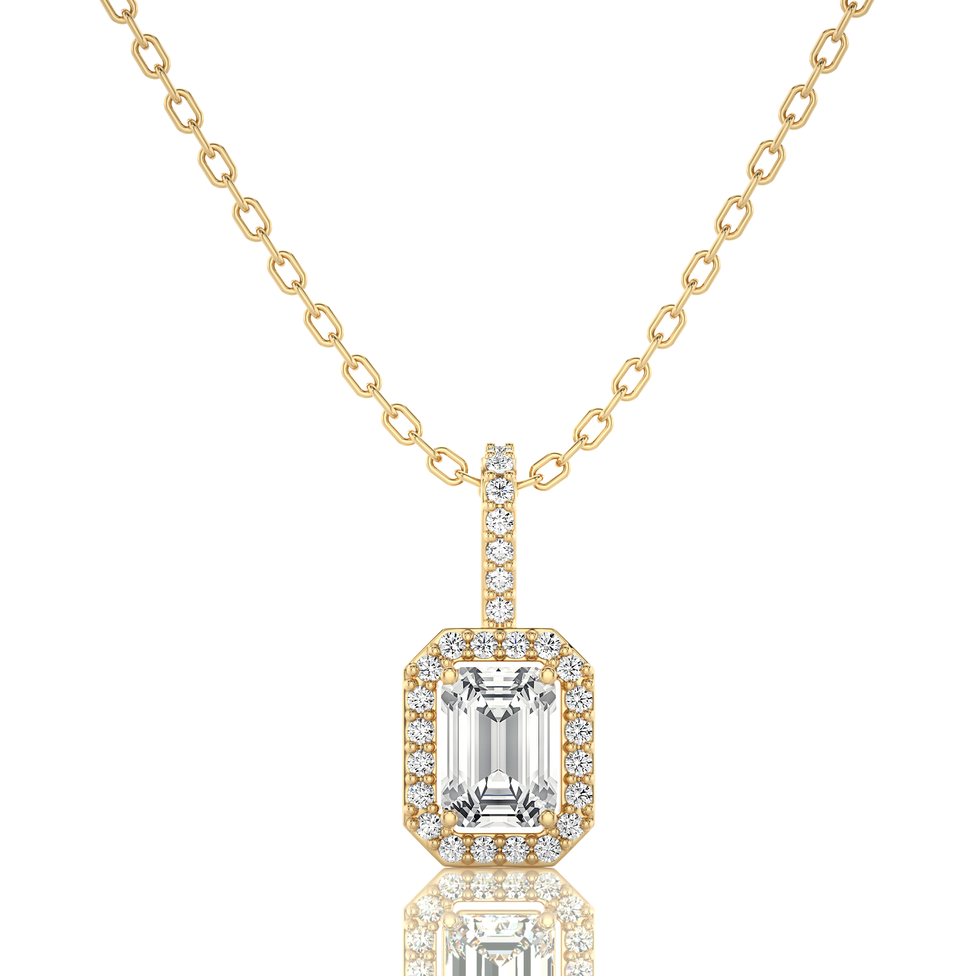 City Night Solitaire Halo Pendant