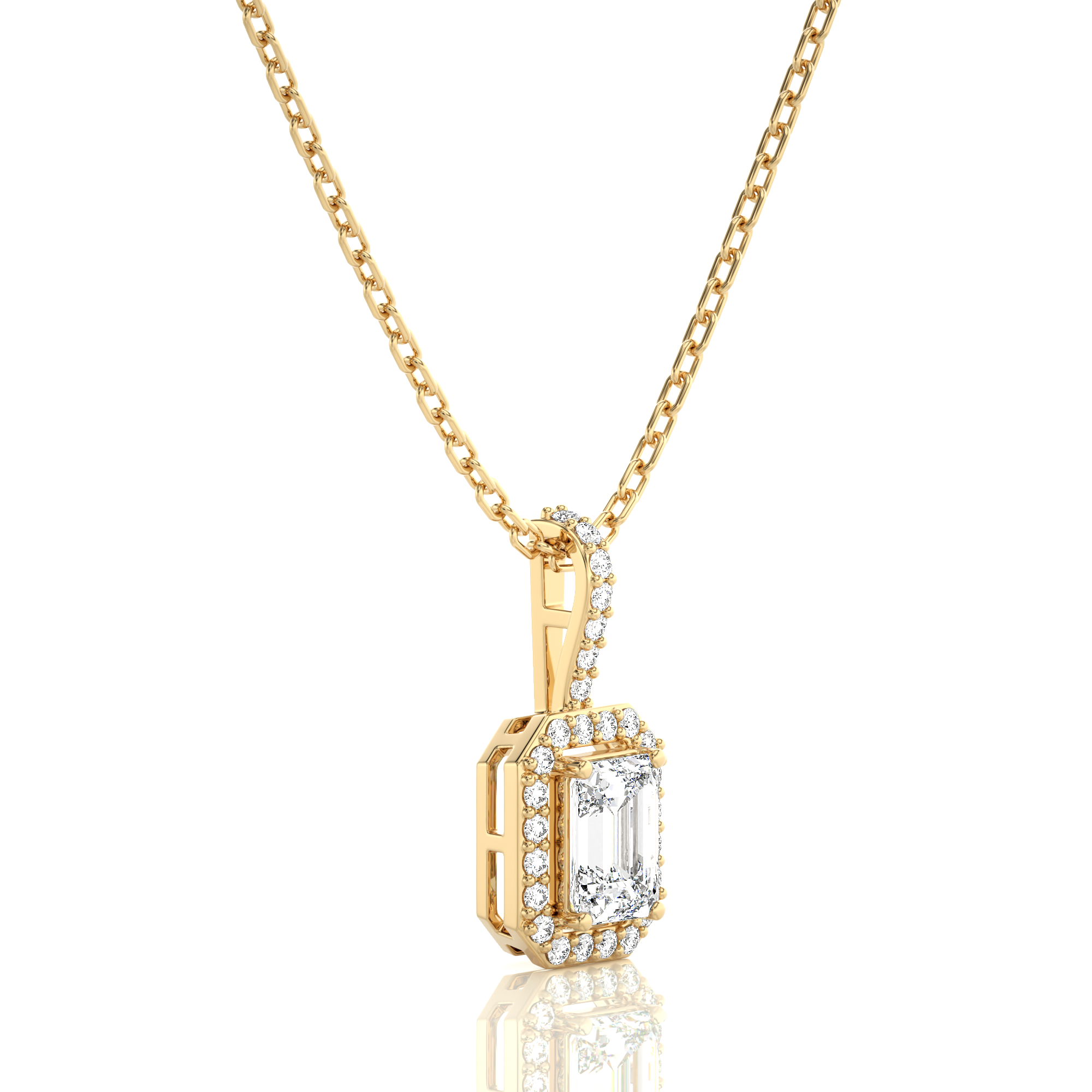 City Night Solitaire Halo Pendant