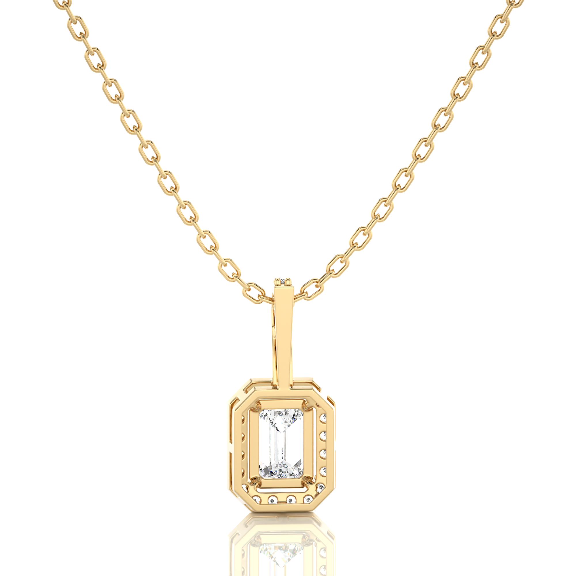 City Night Solitaire Halo Pendant