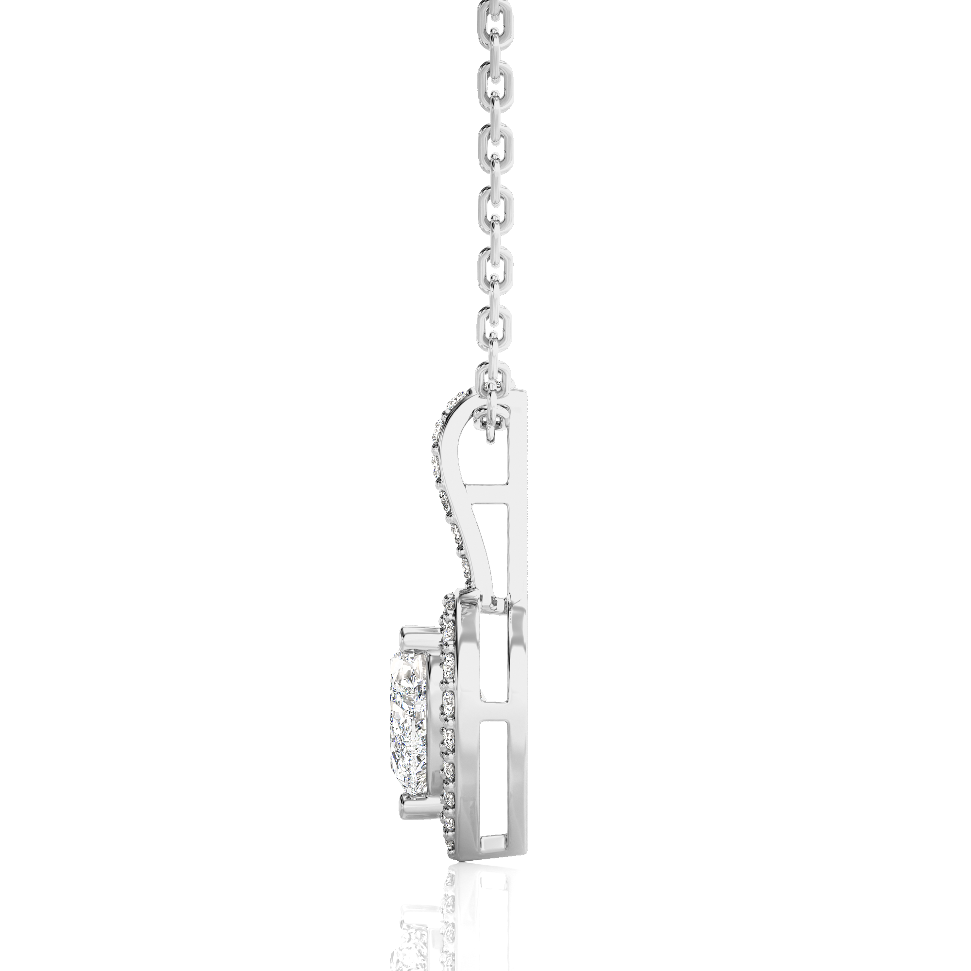 City Night Solitaire Halo Pendant
