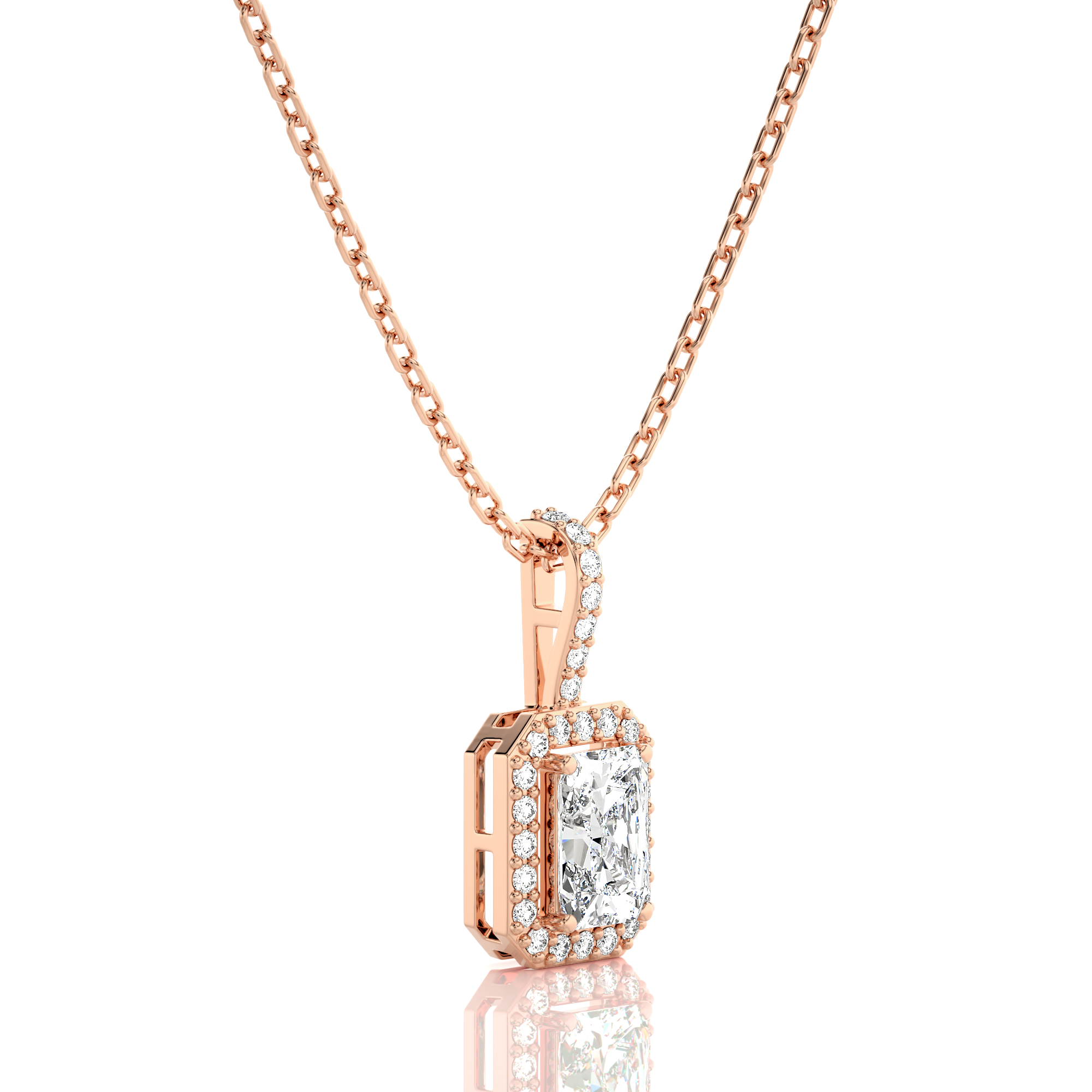 City Night Solitaire Halo Pendant