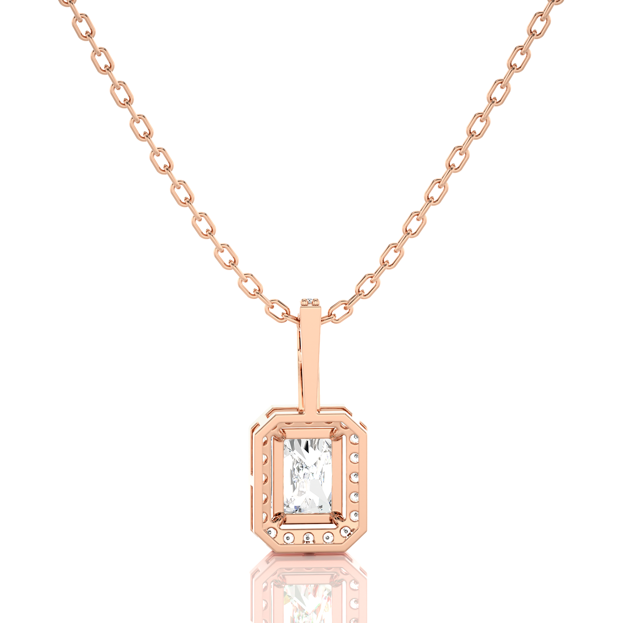 City Night Solitaire Halo Pendant