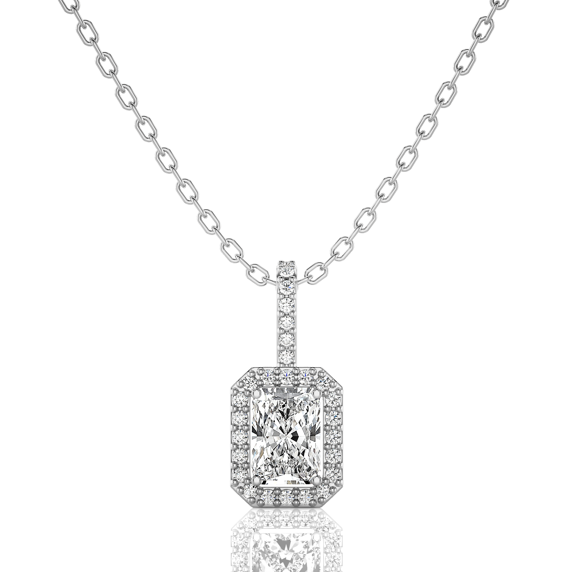 City Night Solitaire Halo Pendant