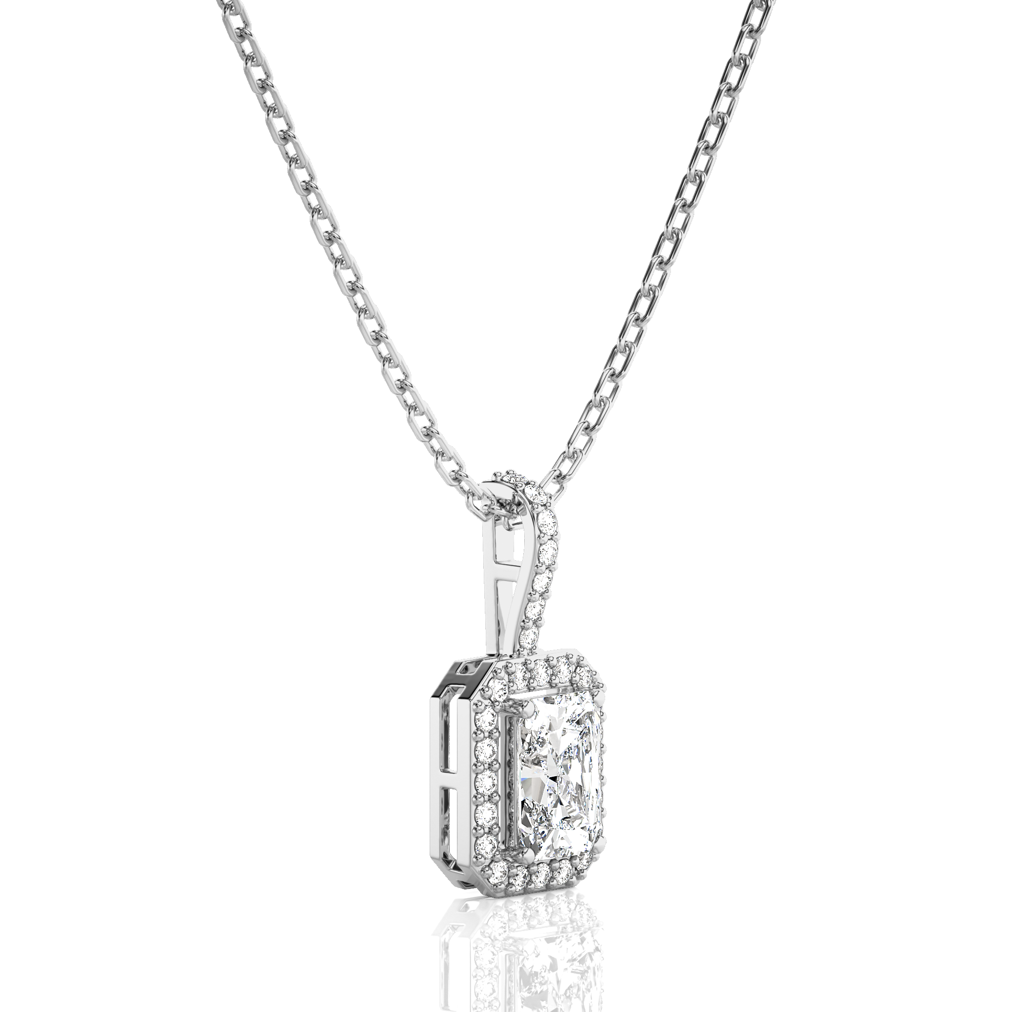 City Night Solitaire Halo Pendant